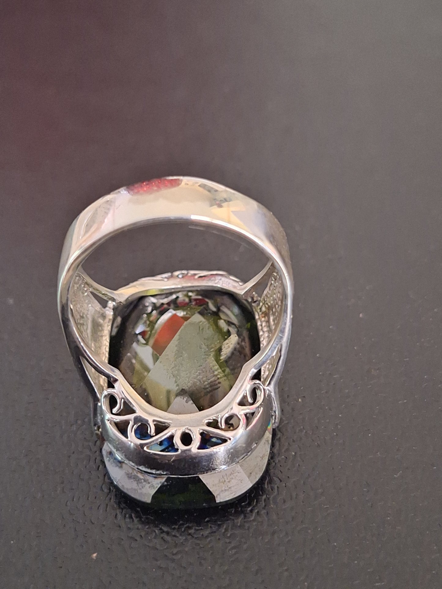 925 Sterling Silver Ring Moldavite Gemstone