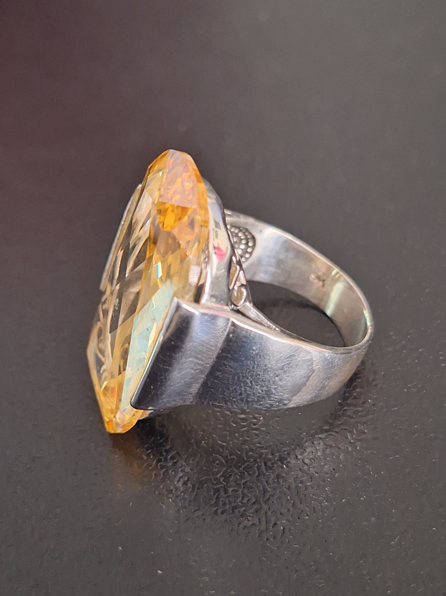 925 Sterling Silver Ring Moldavite Gemstone
