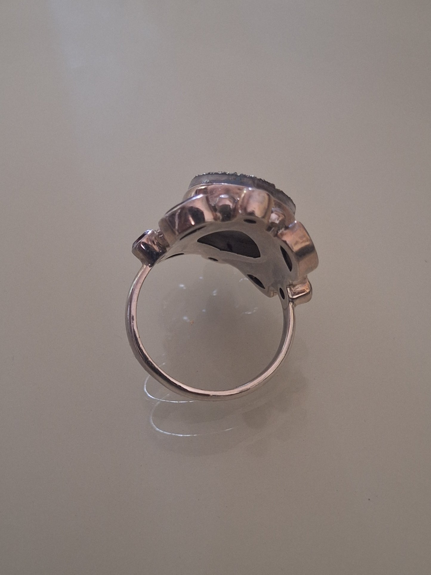 NB Druzy Quartz Amethyst Sterling Silver Ring