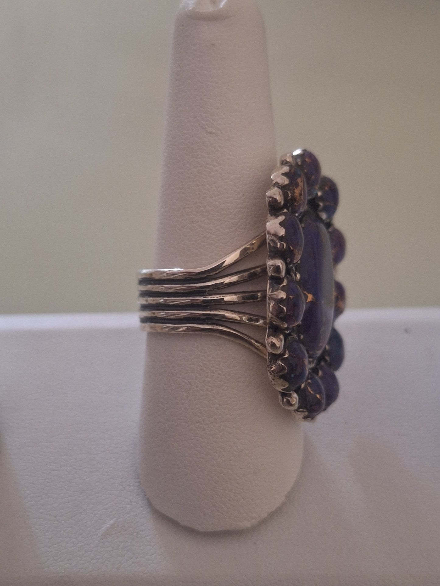 YO MARK SUGILITE CLUSTER STERLING SILVER RING