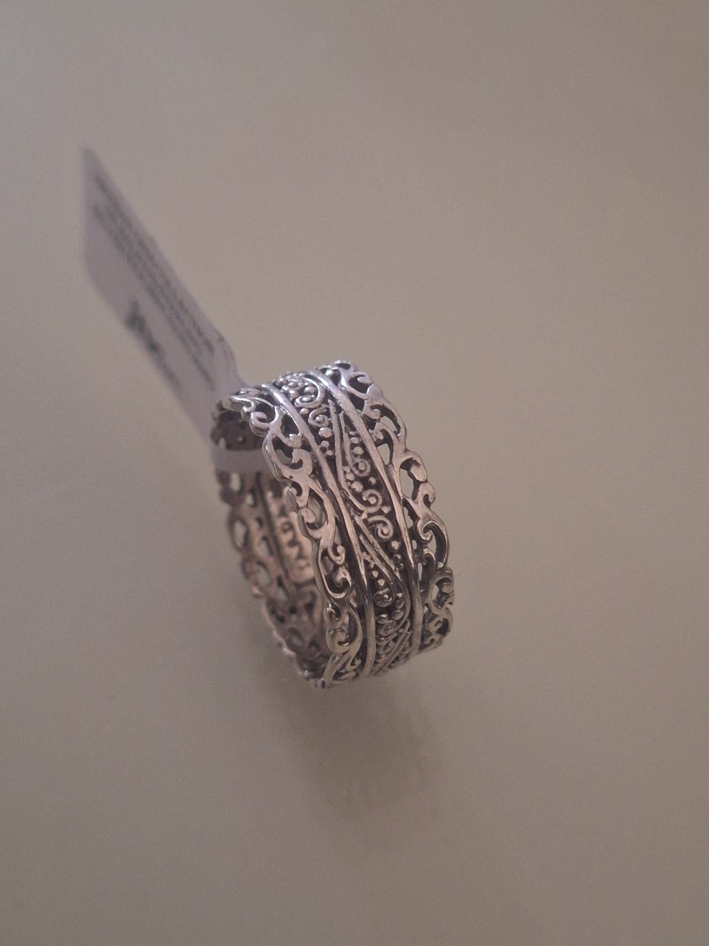 Artisan Gem Collection of Bali Sterling Silver Filigree Band Ring