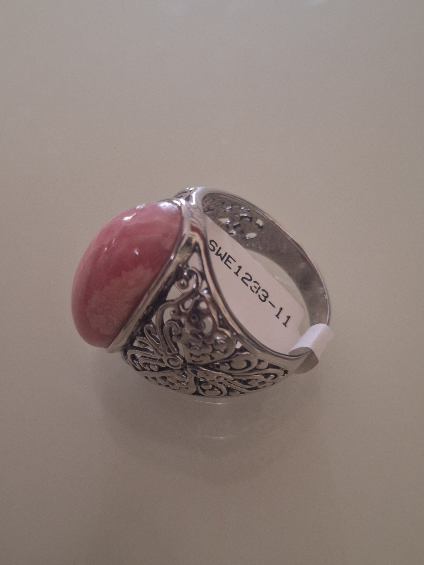 Vintage 925 Silver Rhodochrosite Ring
