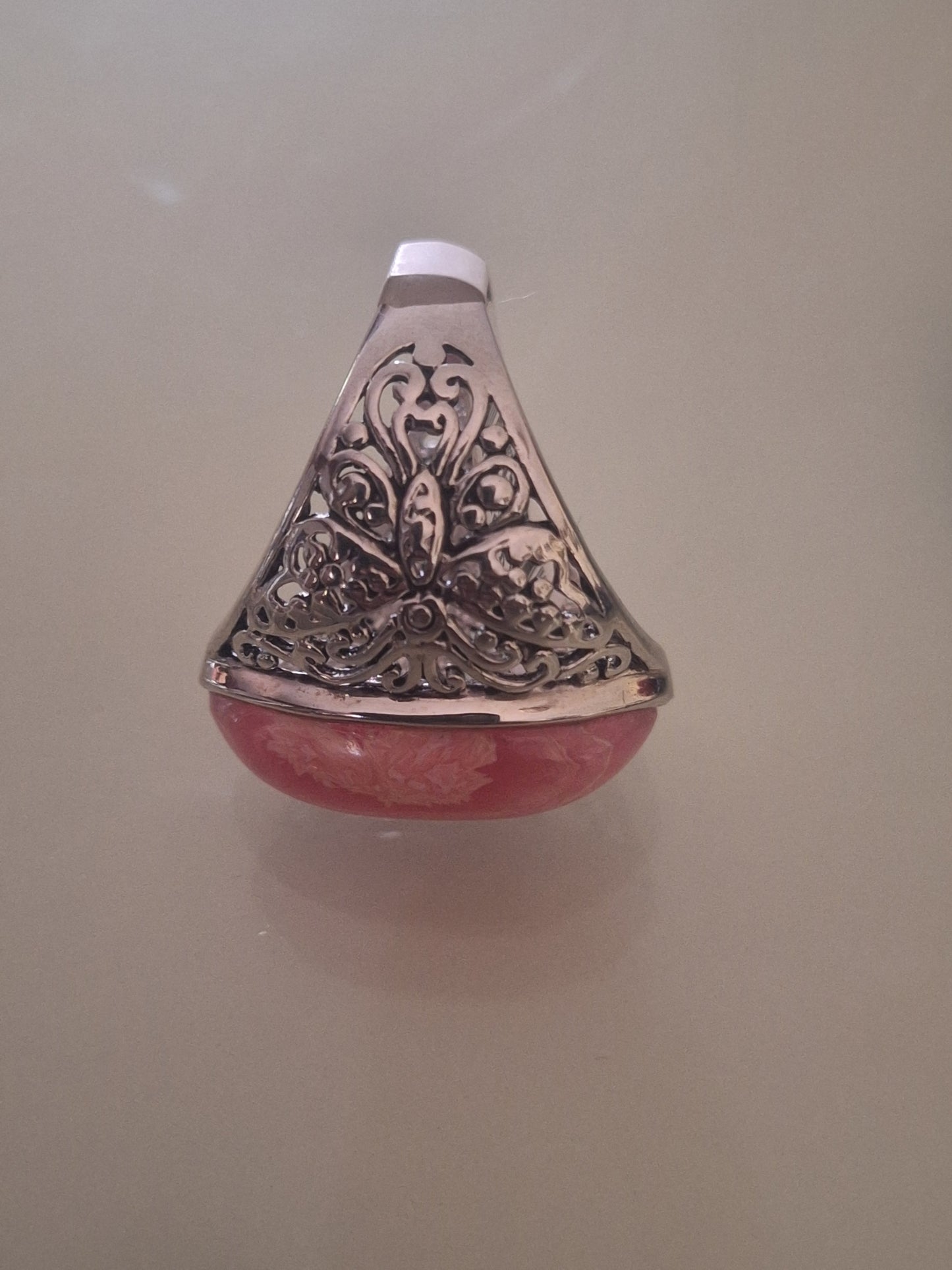 Vintage 925 Silver Rhodochrosite Ring