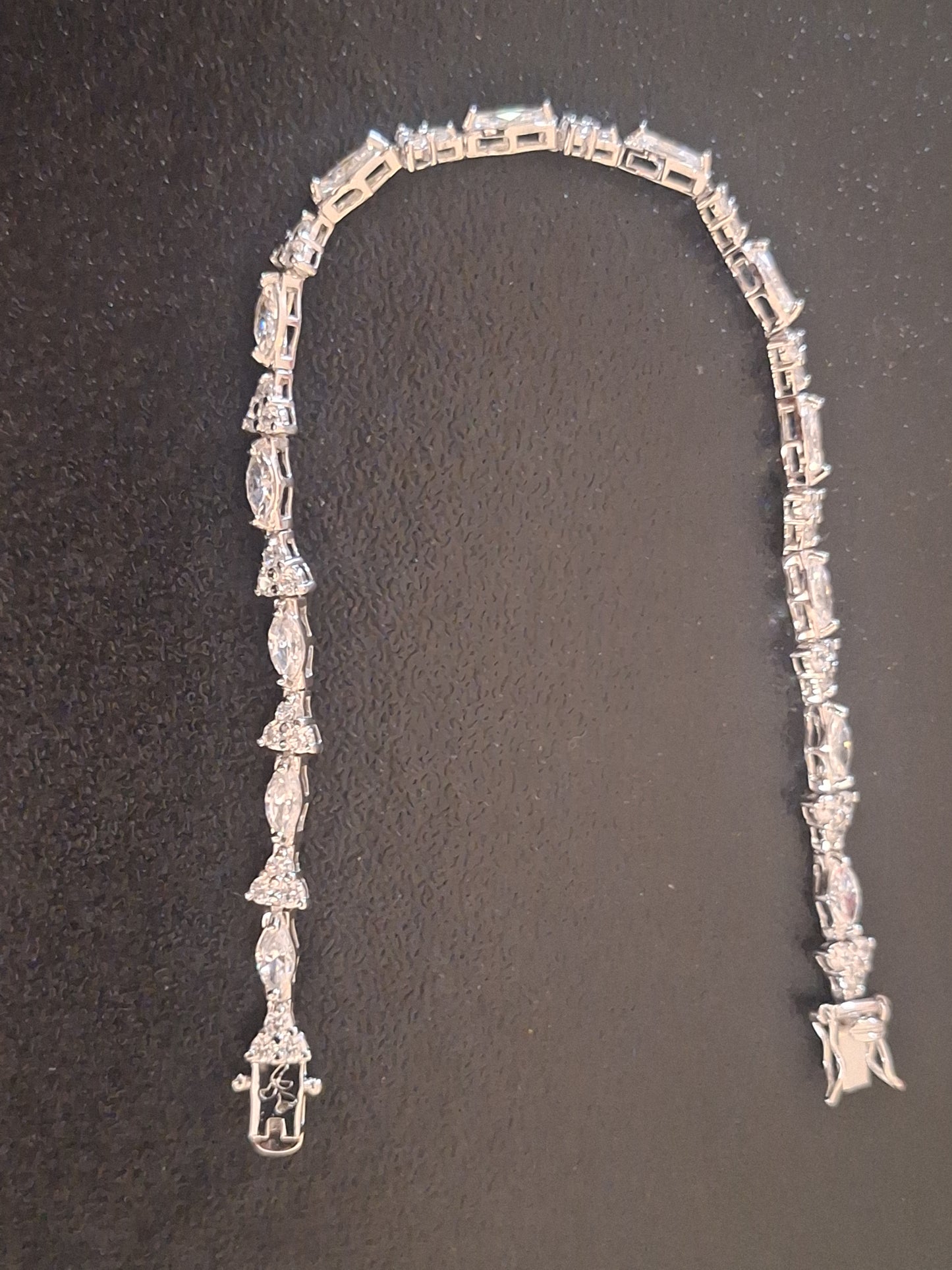 Elegant Sterling Silver Tennis Bracelet - Heart Oval-shaped Zirconia