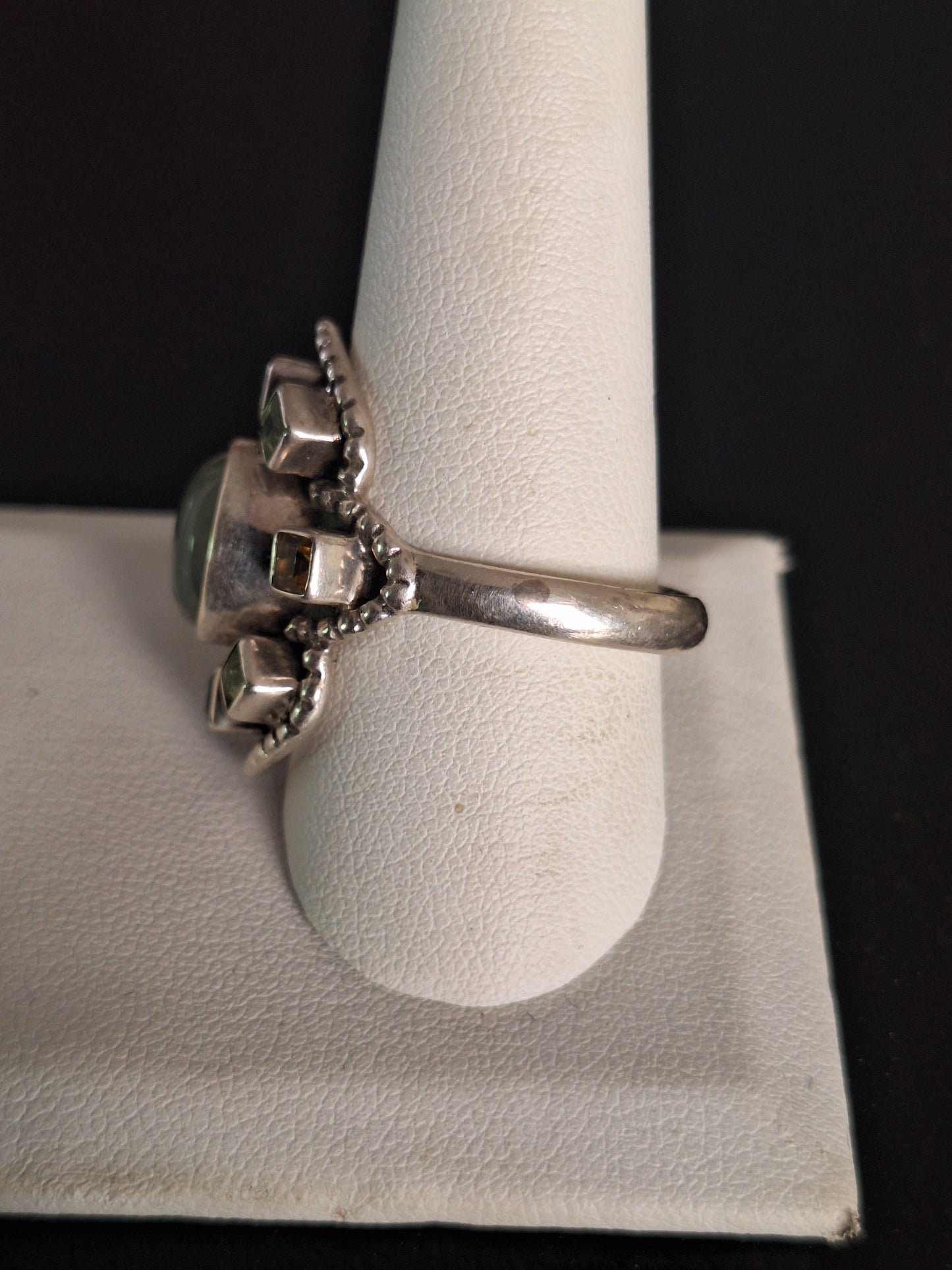 NB 925 Moonstone, Peridot and Citrine Ring