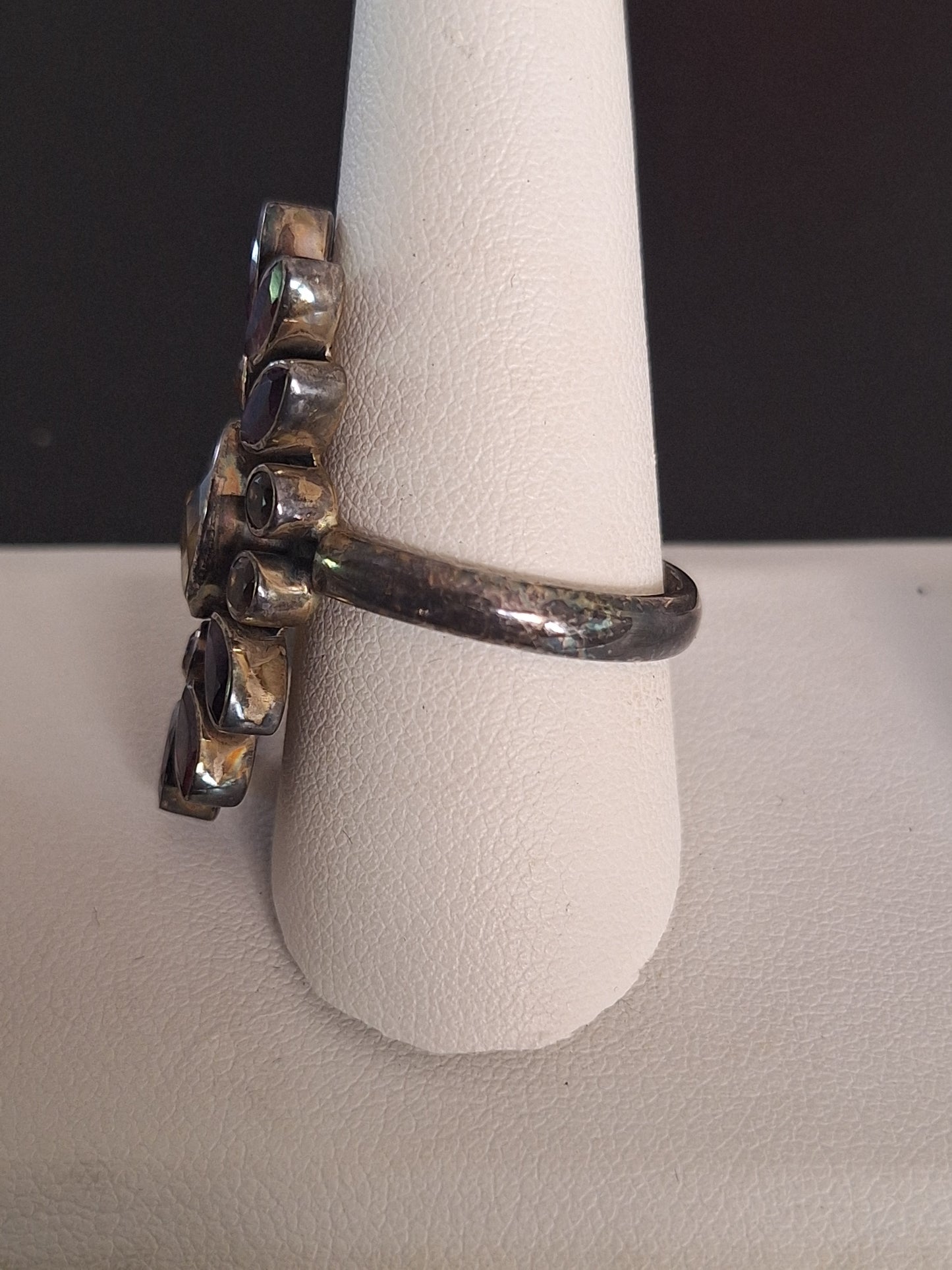 NB Sterling Silver 925 Amethyst Multi Gem Ring