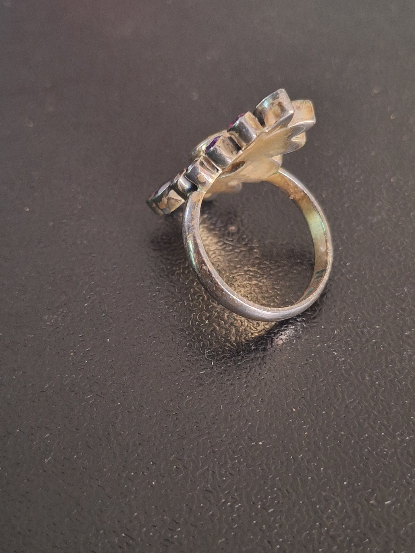 NB Sterling Silver 925 Amethyst Multi Gem Ring