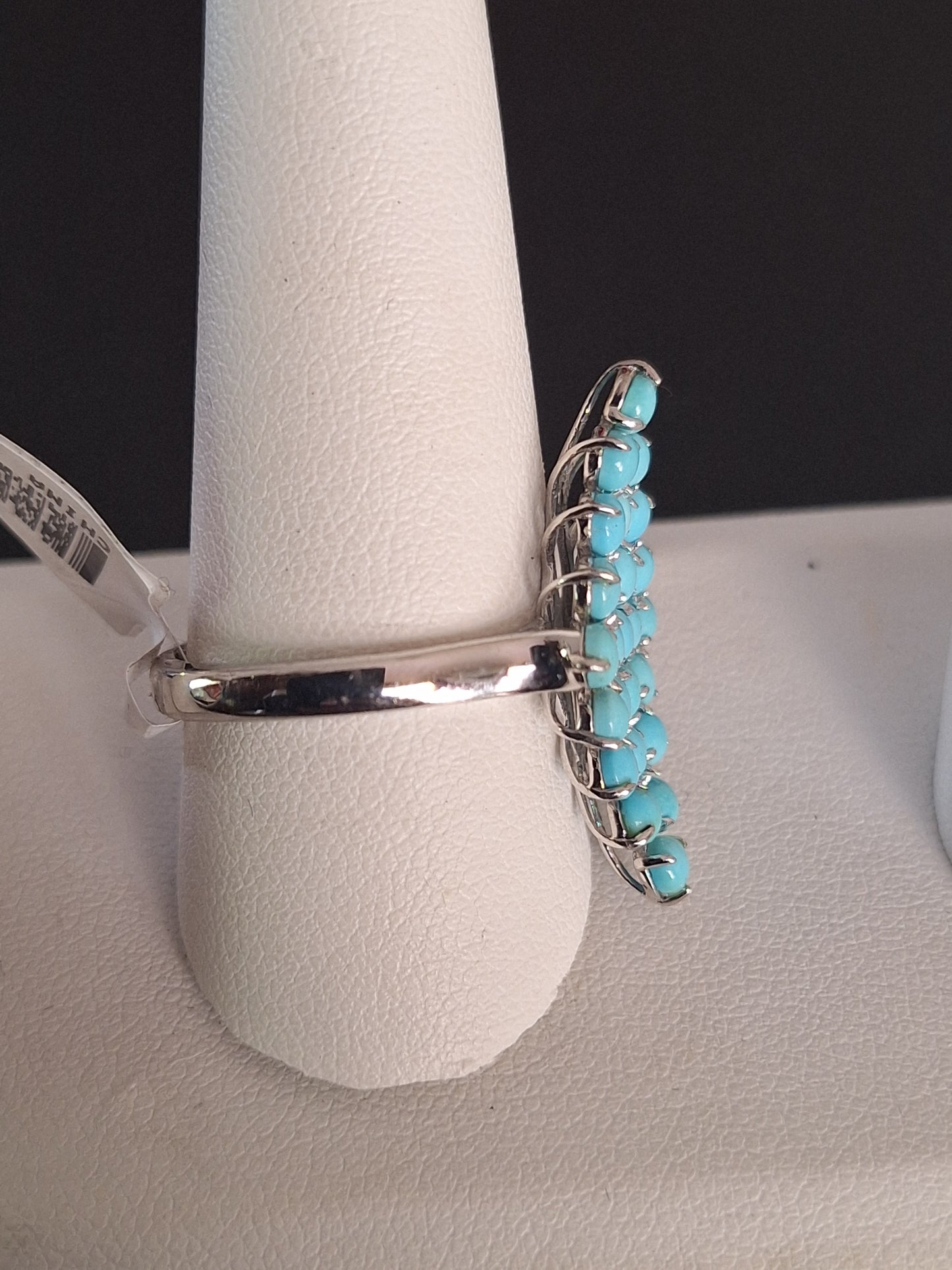 Vintage Sterling Silver Turquoise Cluster Ring