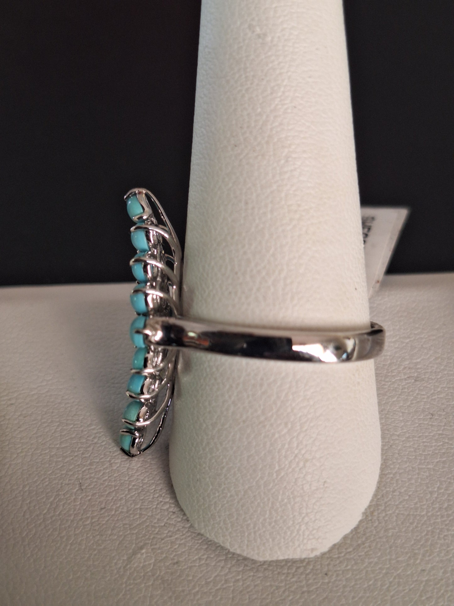 Vintage Sterling Silver Turquoise Cluster Ring