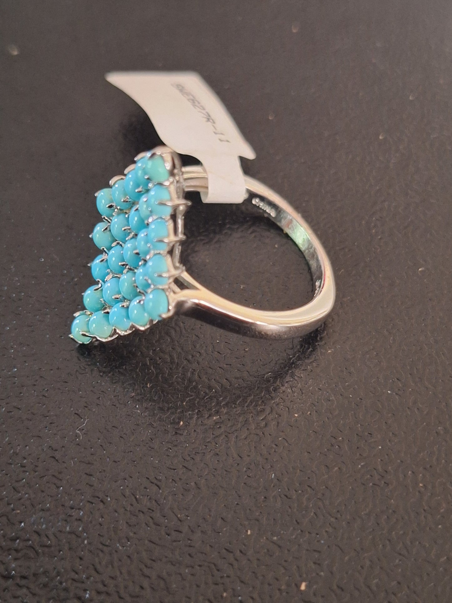 Vintage Sterling Silver Turquoise Cluster Ring