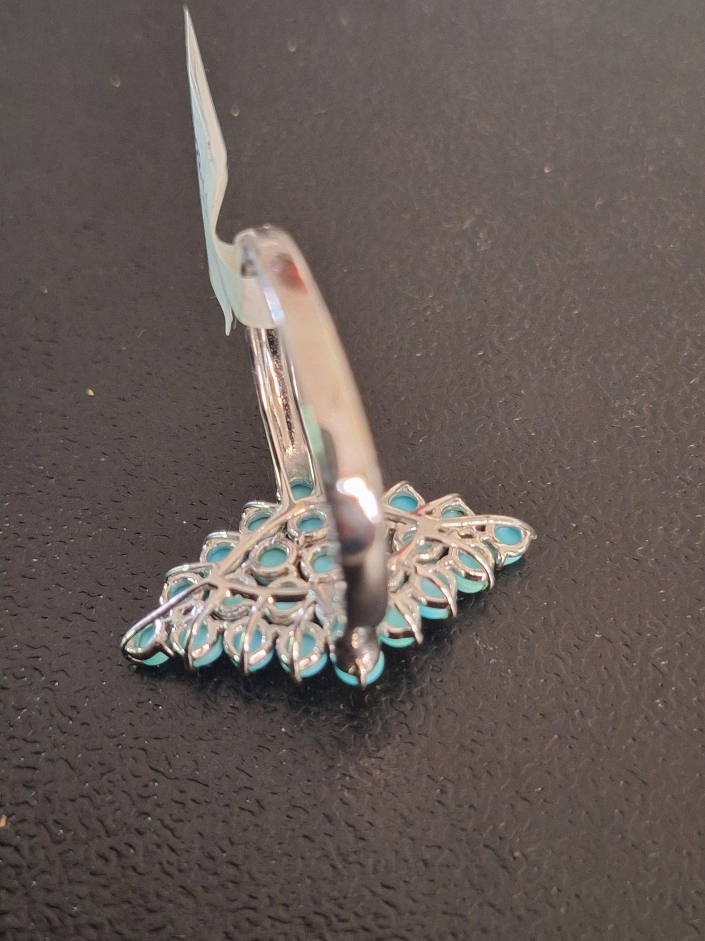 Vintage Sterling Silver Turquoise Cluster Ring