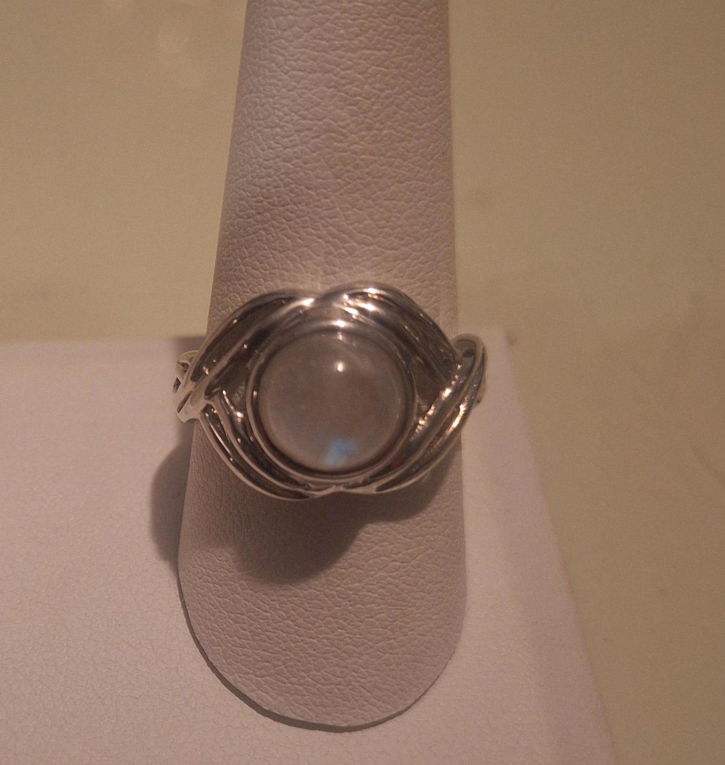 Natural Moonstone Sterling Silver Ring