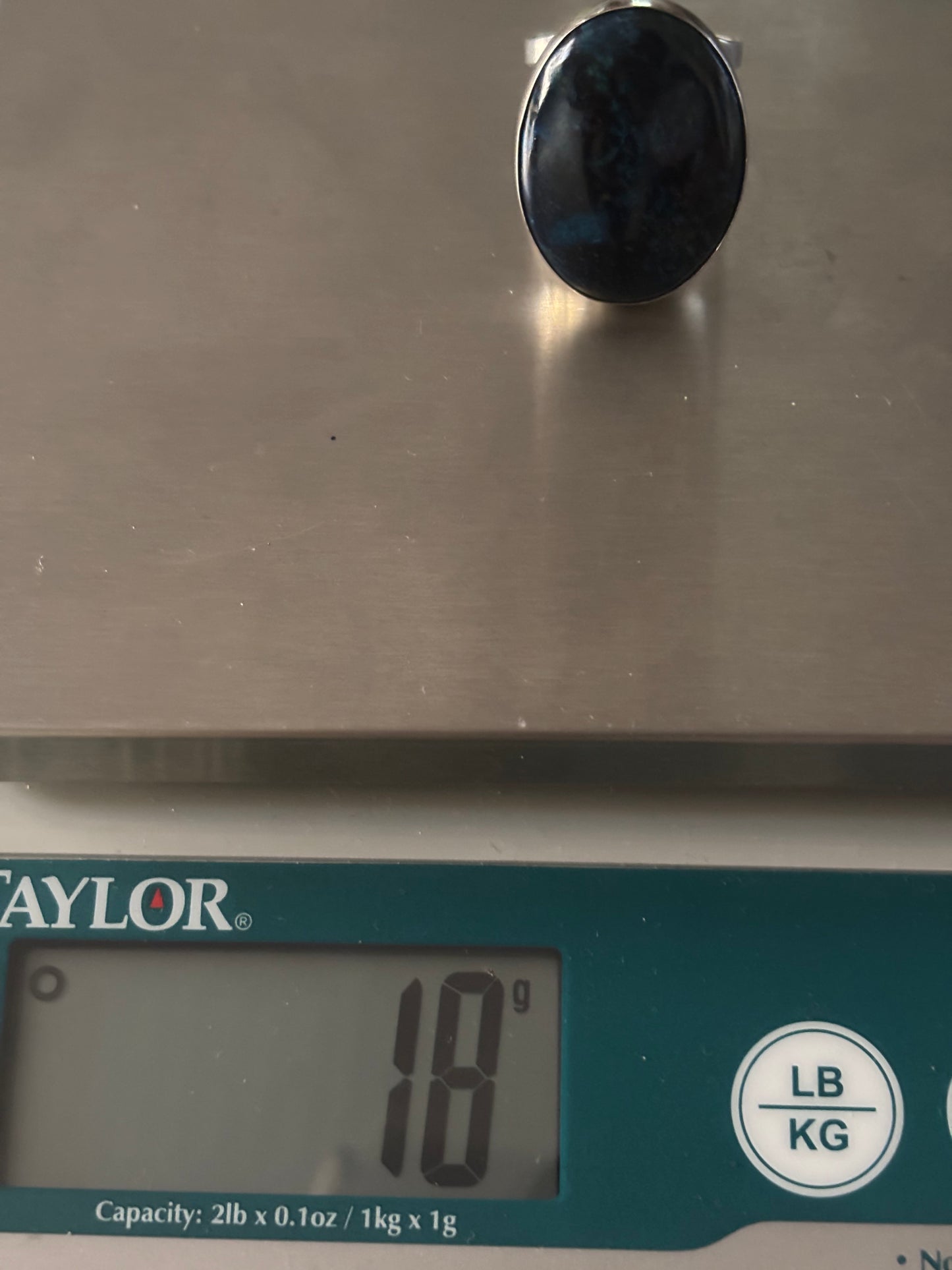 Jay King Sterling Silver Blue Forest Stone Oval Ring