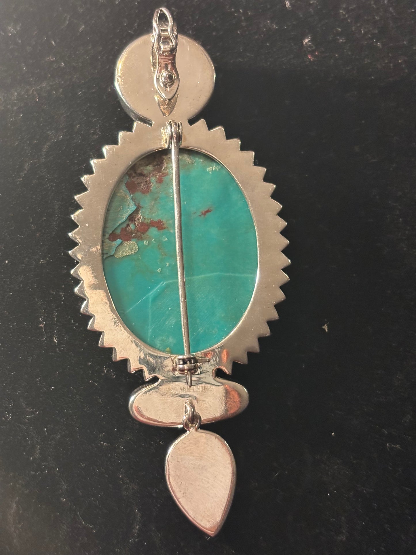 AKR Amy Kahn Russel Sterling Silver Turquoise Brooch Pin