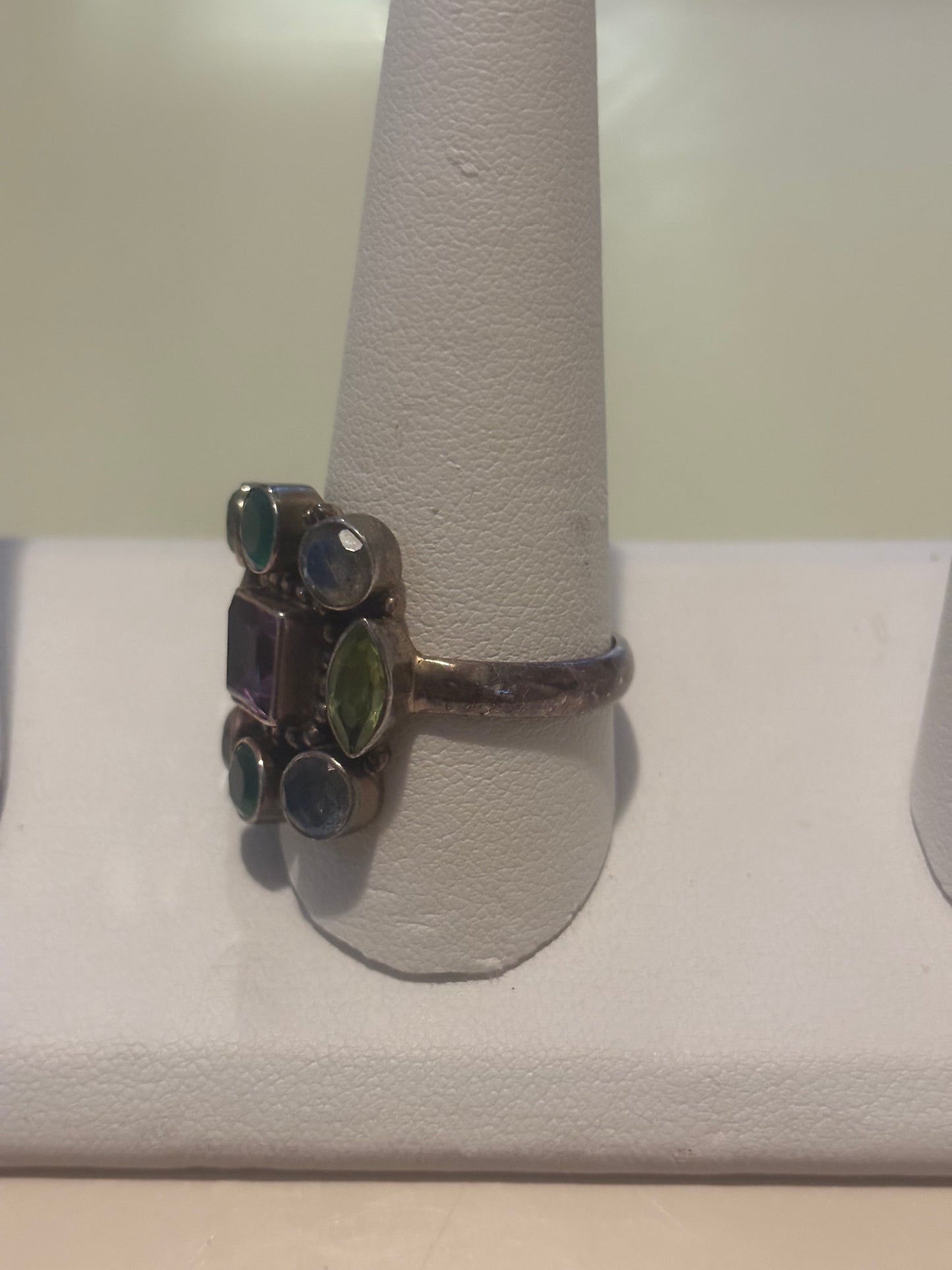 Nicky Butler Sterling Silver, Moonstone, Amethyst, Peridot Ring