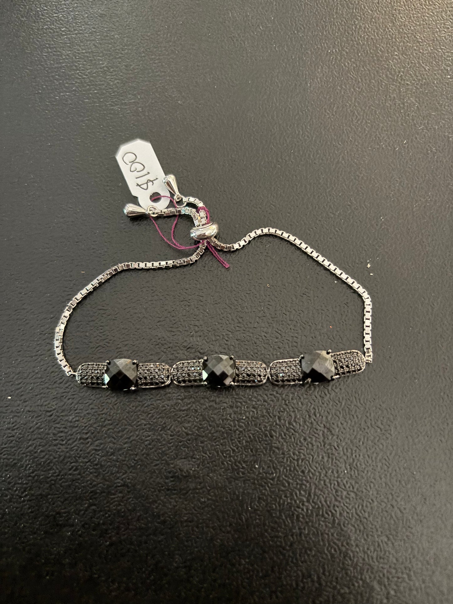 925 Sterling Silver Spinel Bracelet.