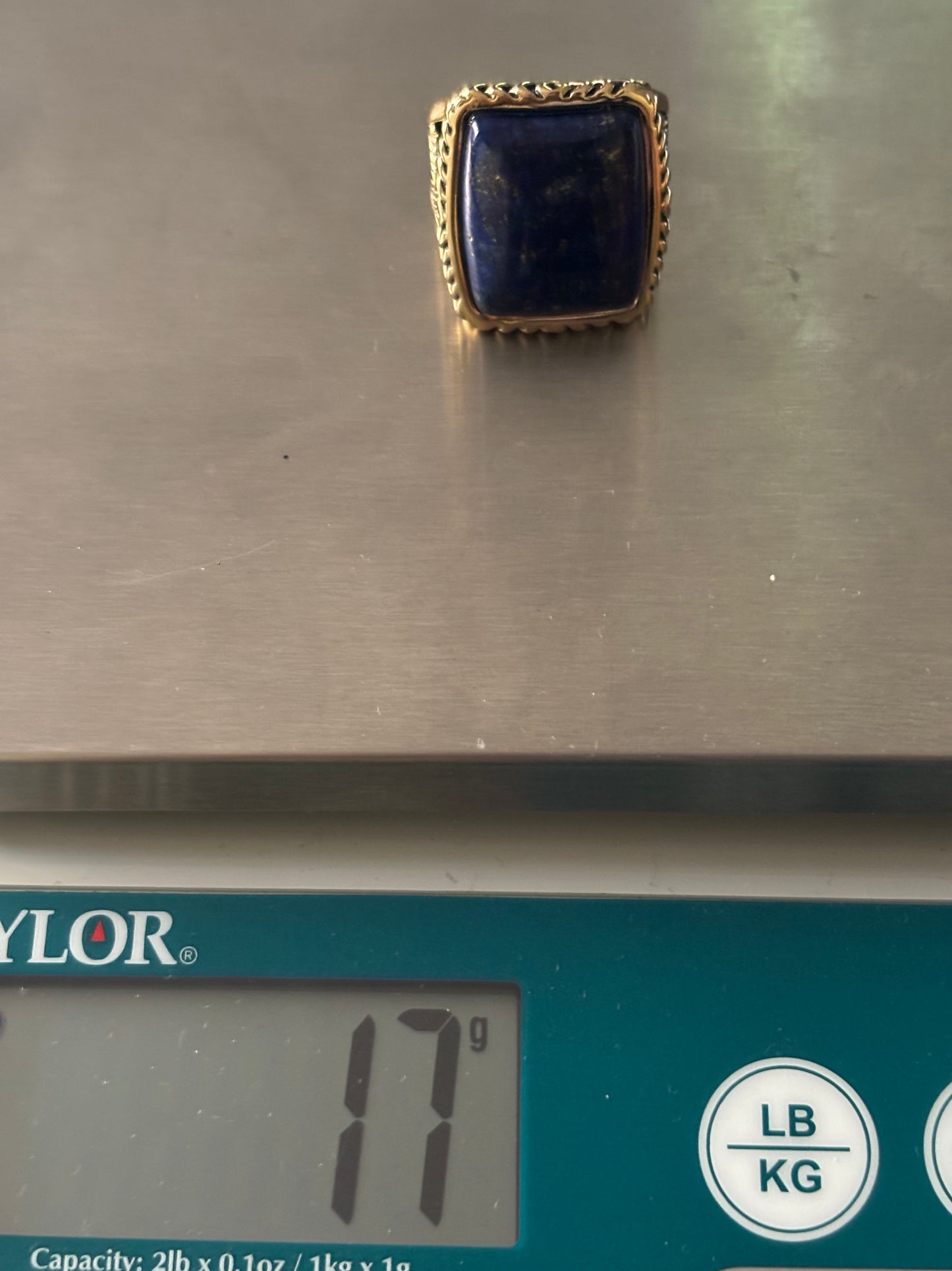 Sterling Silver Blue Lapis Bali Ring