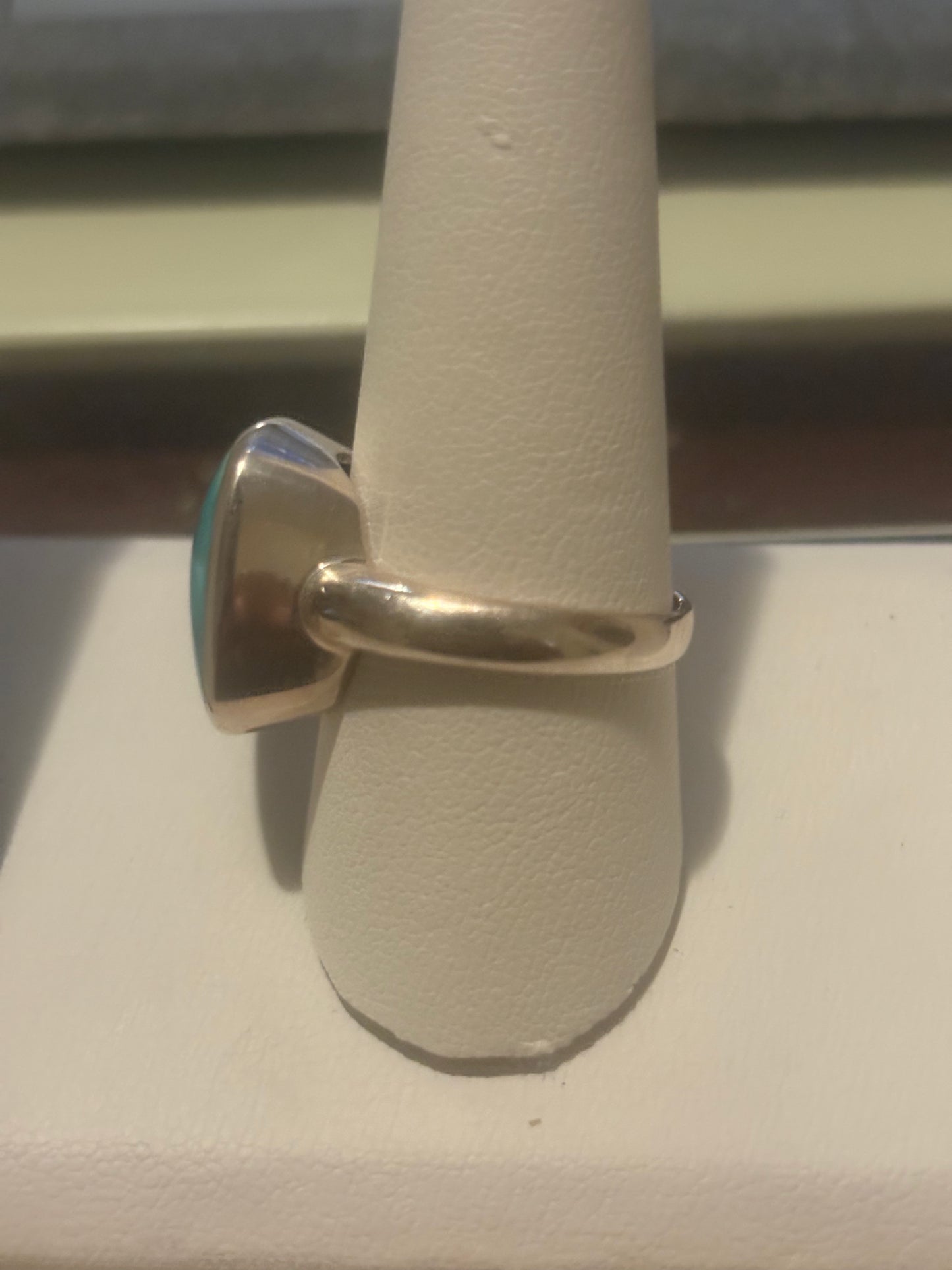 Amazonite Turquoise Sterling Silver Ring Size 10