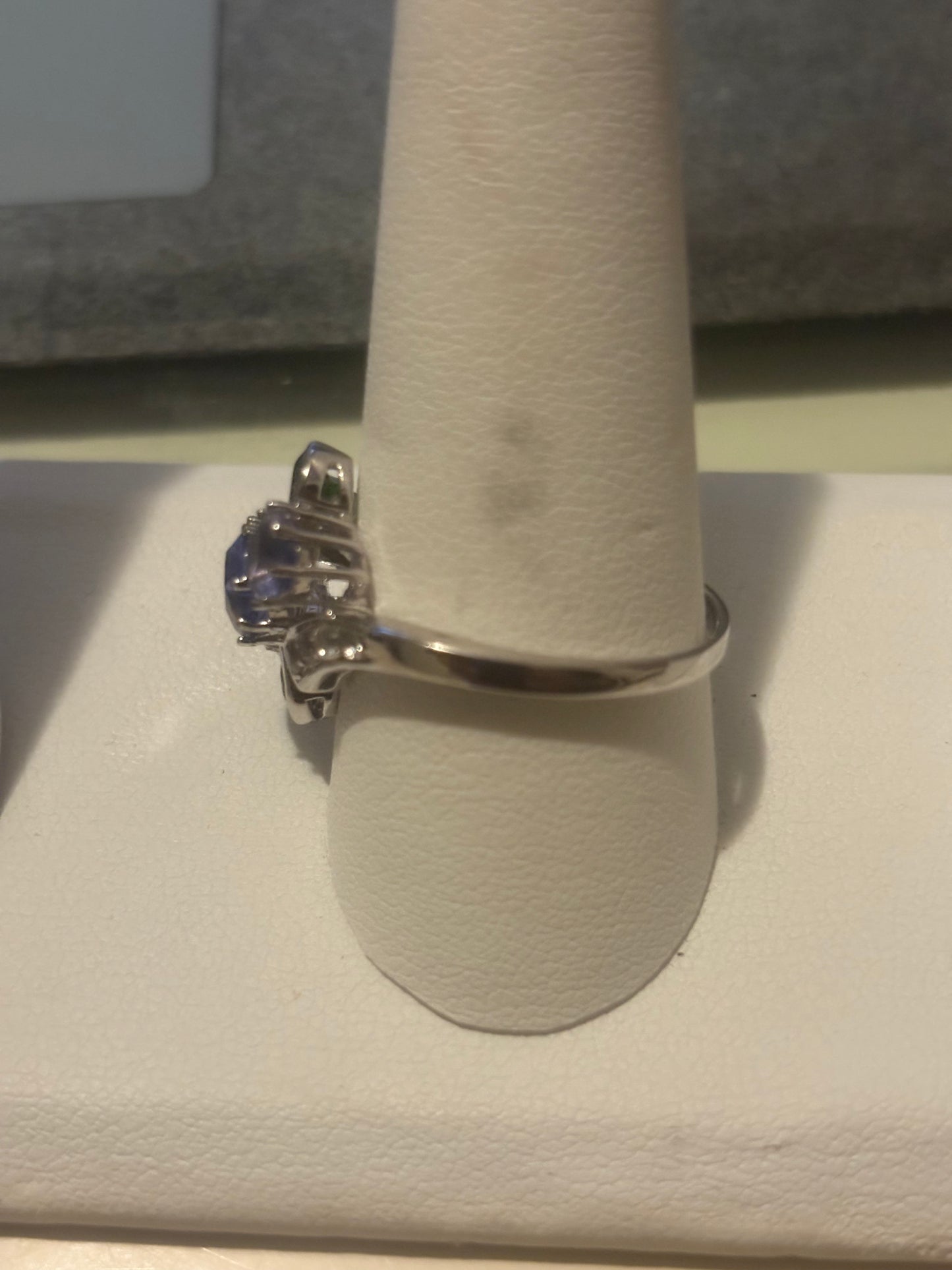 925 Sterling Silver Color Burst Cluster Ring