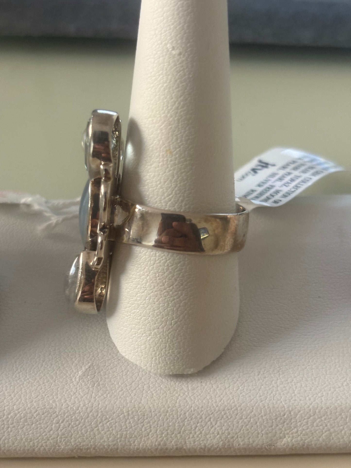 Natural blue Gemstone Sterling Silver Multi-Stone Cluster Ring