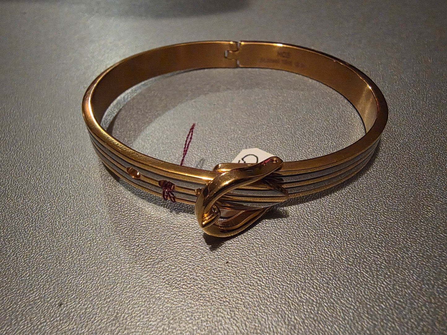 Belt Buckle Bangle, Vintage in Gold Tone Bracelet/Bangle
