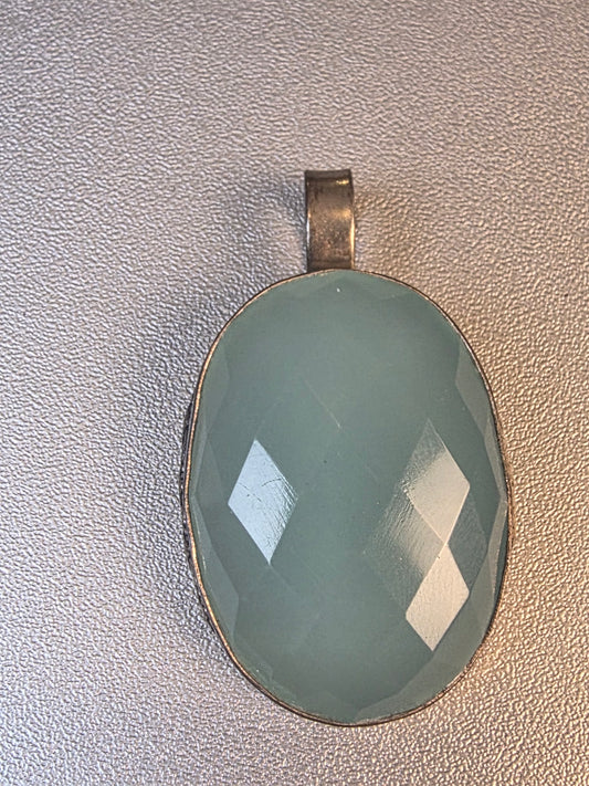 925 Sterile Silver Chalcedony Gemstone Pendant