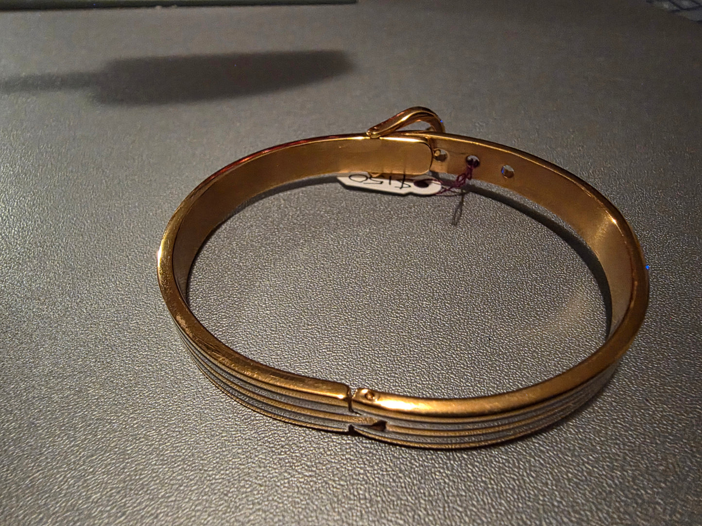 Belt Buckle Bangle, Vintage in Gold Tone Bracelet/Bangle