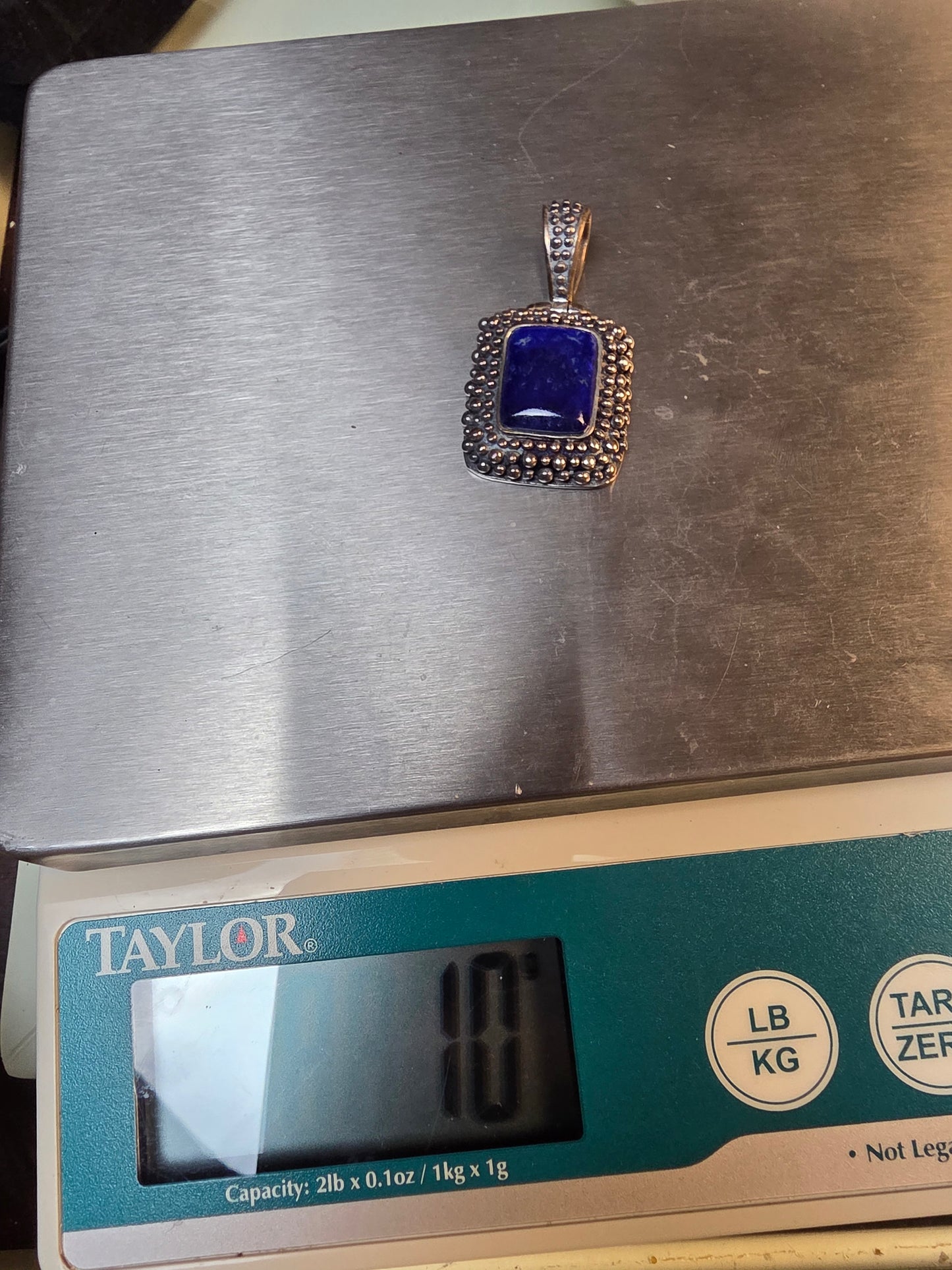 Natural Lapis Lazuli Blue Stone Pendant Necklace\Minimalist Pendant Necklace\Simple Blue Necklace\Party Wear Necklace\