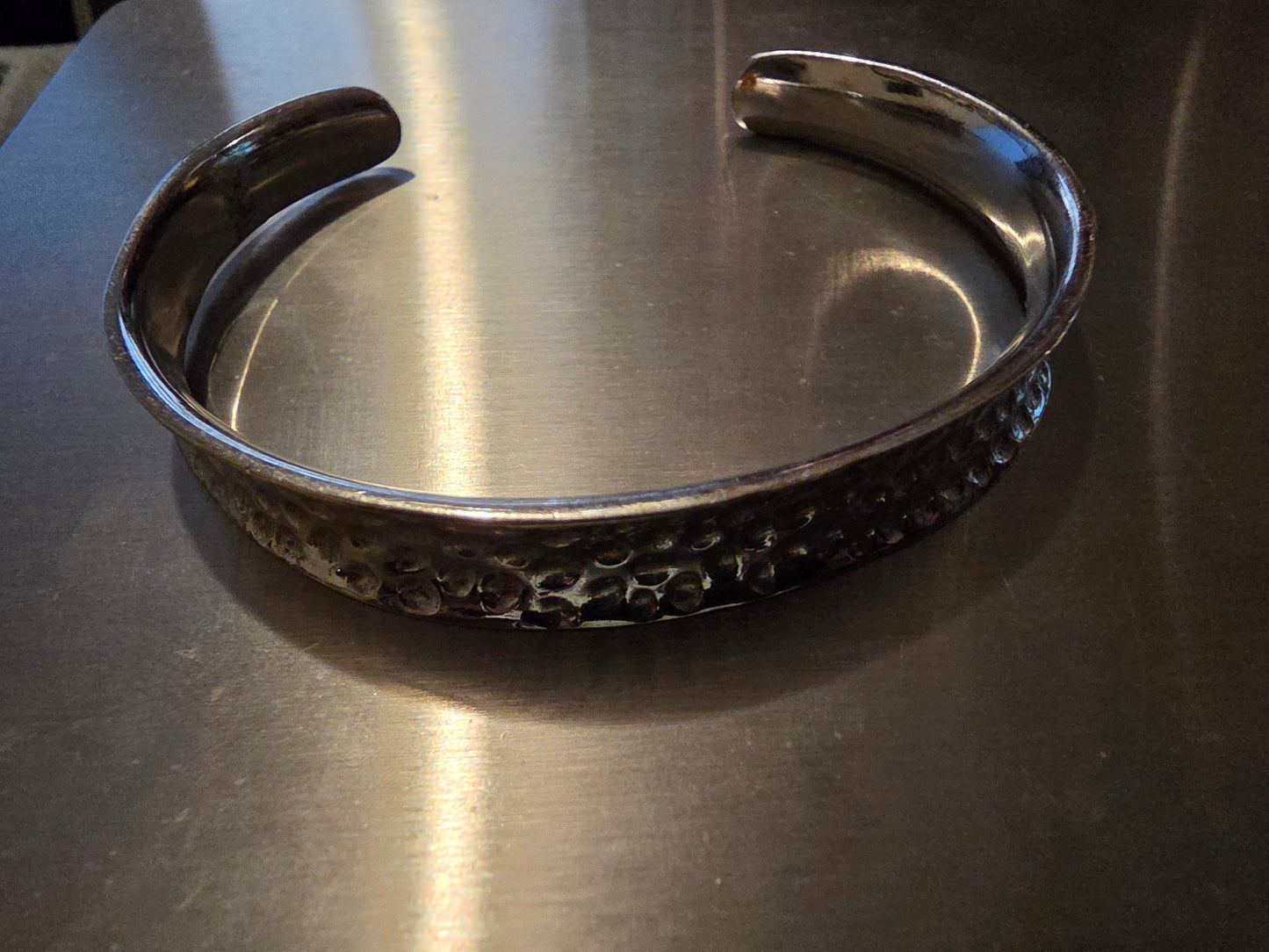 Vintage Sterling Silver 925 Cloud Scroll Swirl Modernist Cuff Bracelet 8"