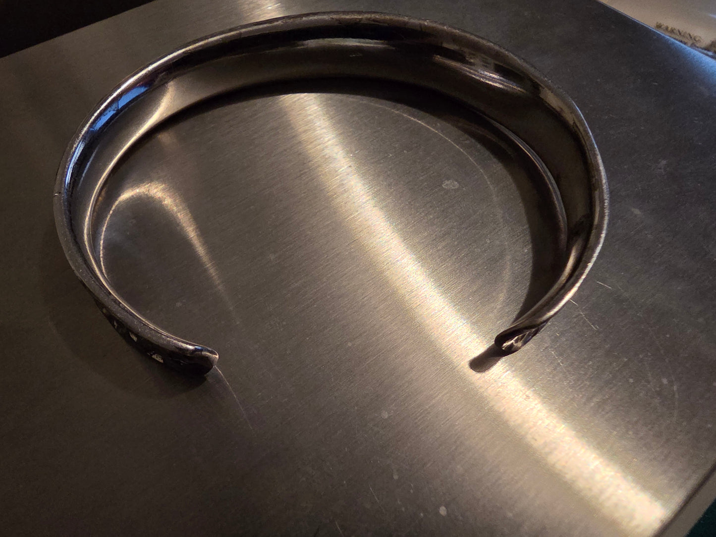 Vintage Sterling Silver 925 Cloud Scroll Swirl Modernist Cuff Bracelet 8"