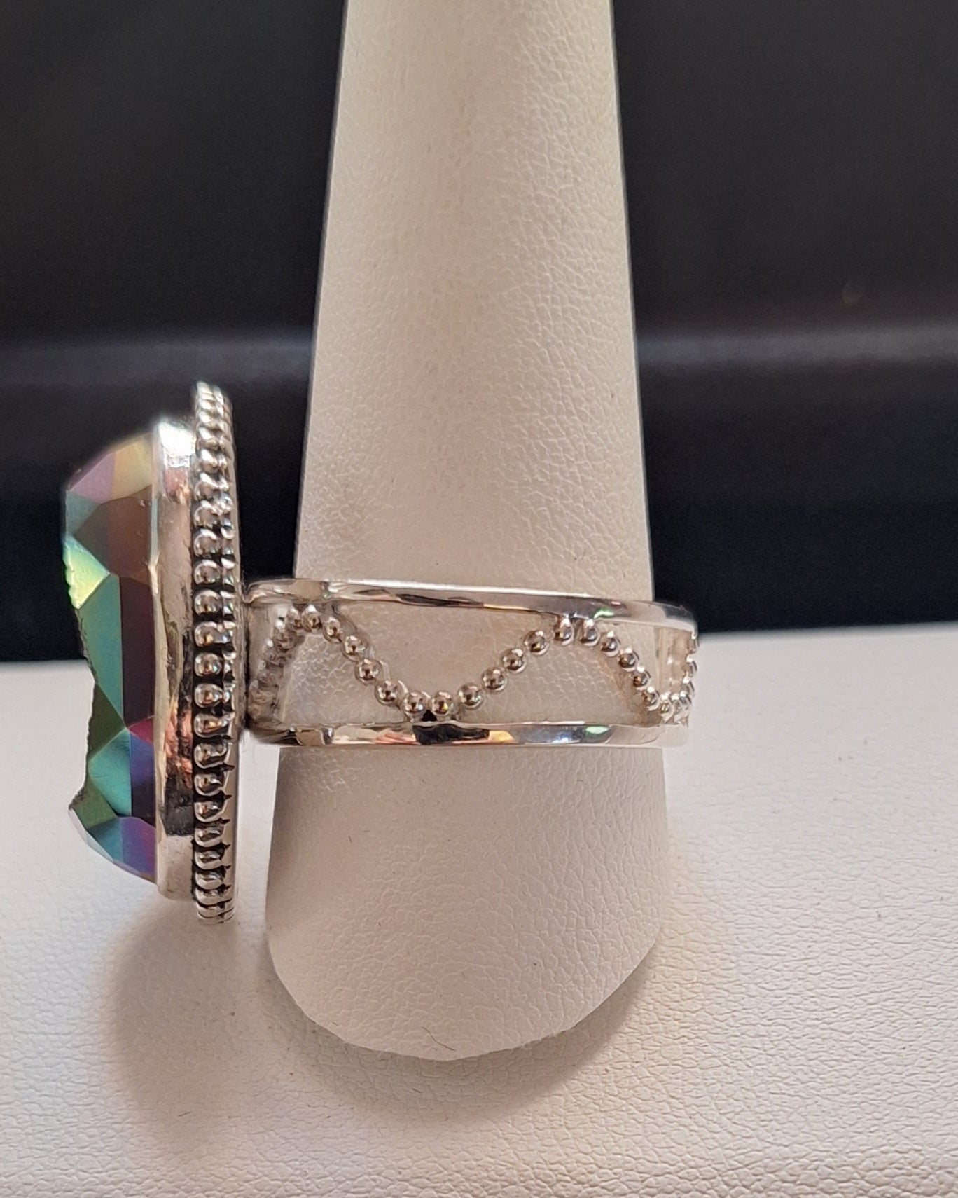 Colleen Lopez Sterling Silver 925 Purple Druzy Mystic Ring