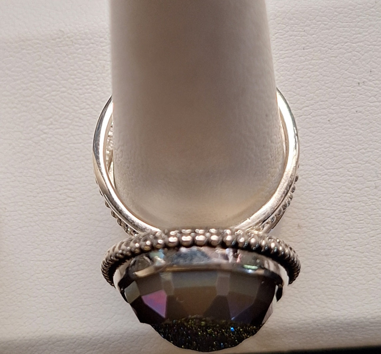Colleen Lopez Sterling Silver 925 Purple Druzy Mystic Ring