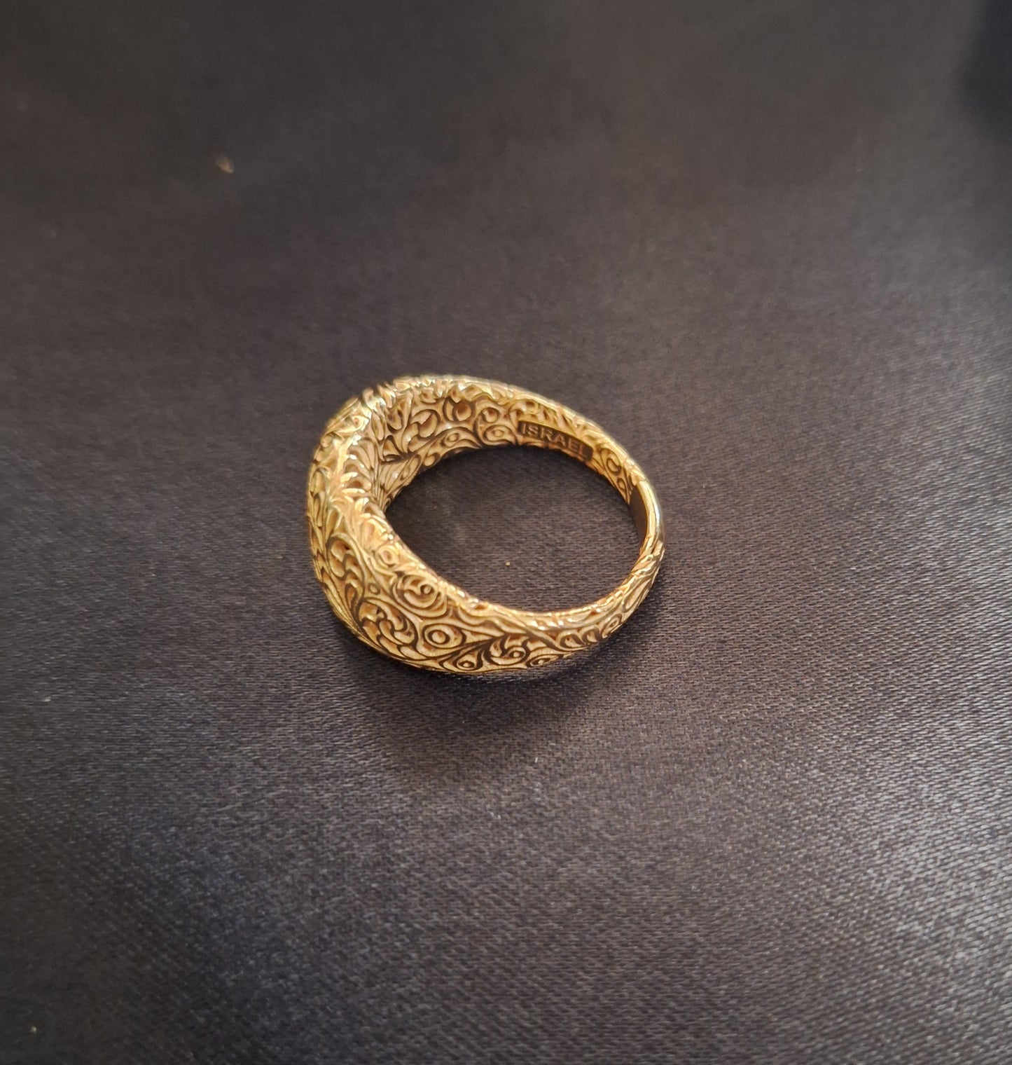 Pz Sterling Silver filigree Gold Toned Ring