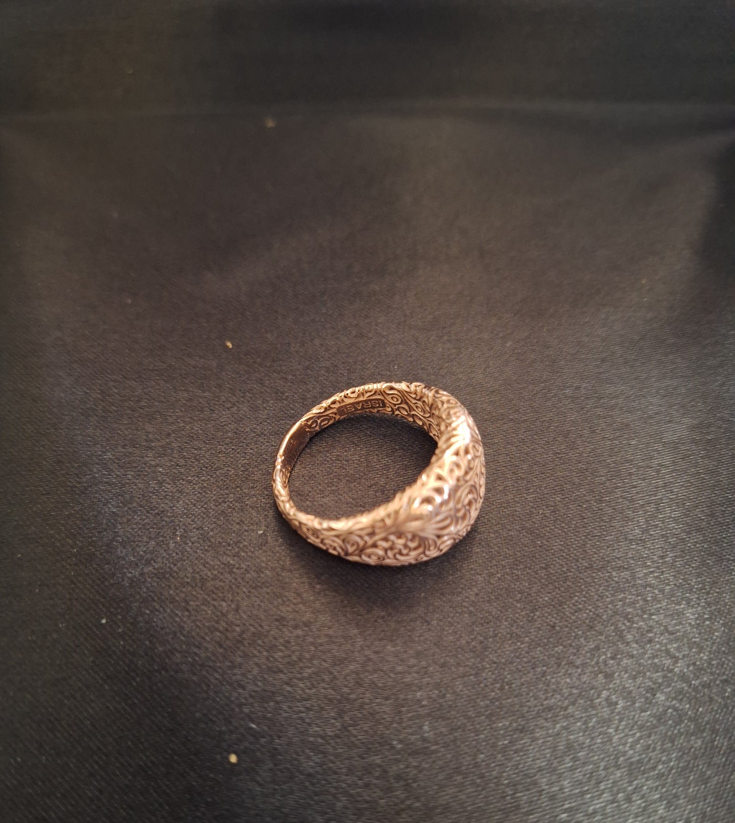 PZ Sterling Silver Filigree Rose Gold Toned Ring