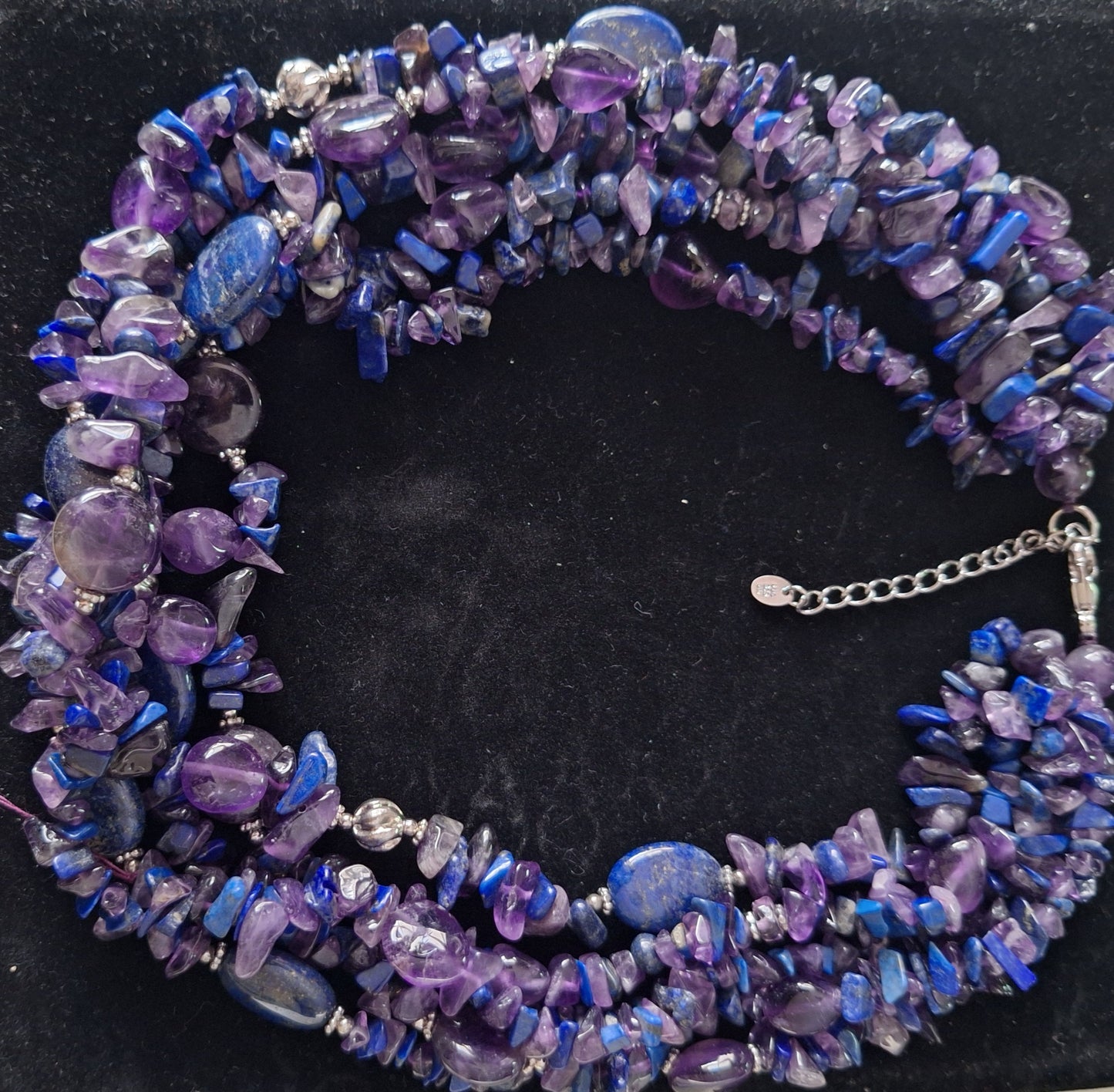 Handmade Multi-Strands Chips Cluster Statement Beaded Necklace
