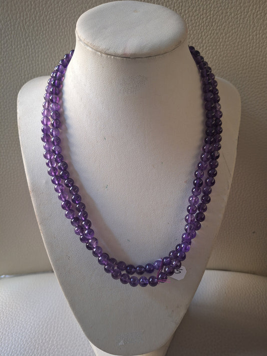 Desert Rose Trading DTR Amethyst Double Strand 18" Necklace W, Sterling Silver