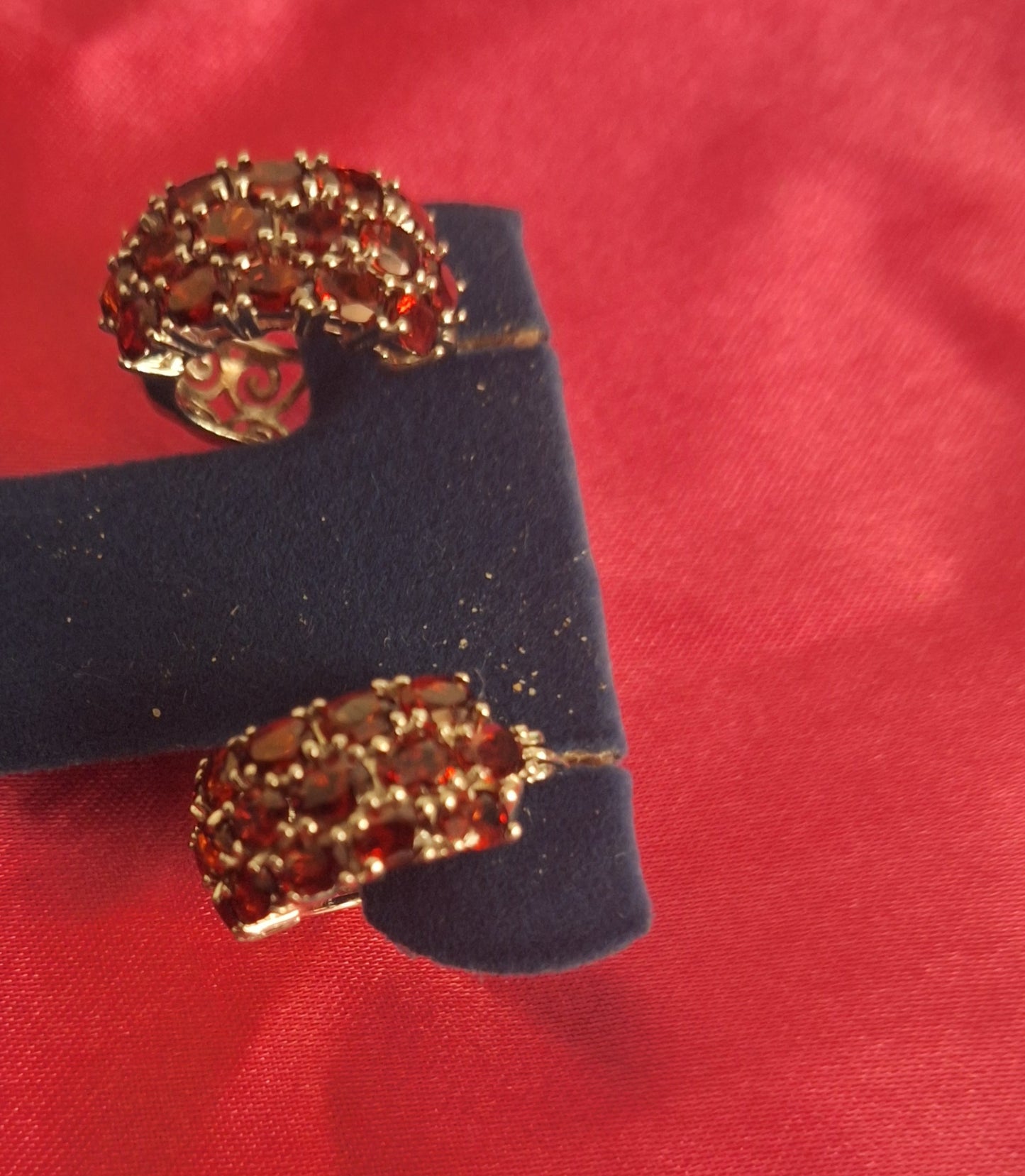 Beautiful Garnet Gemstones Earrings Sterling Silver