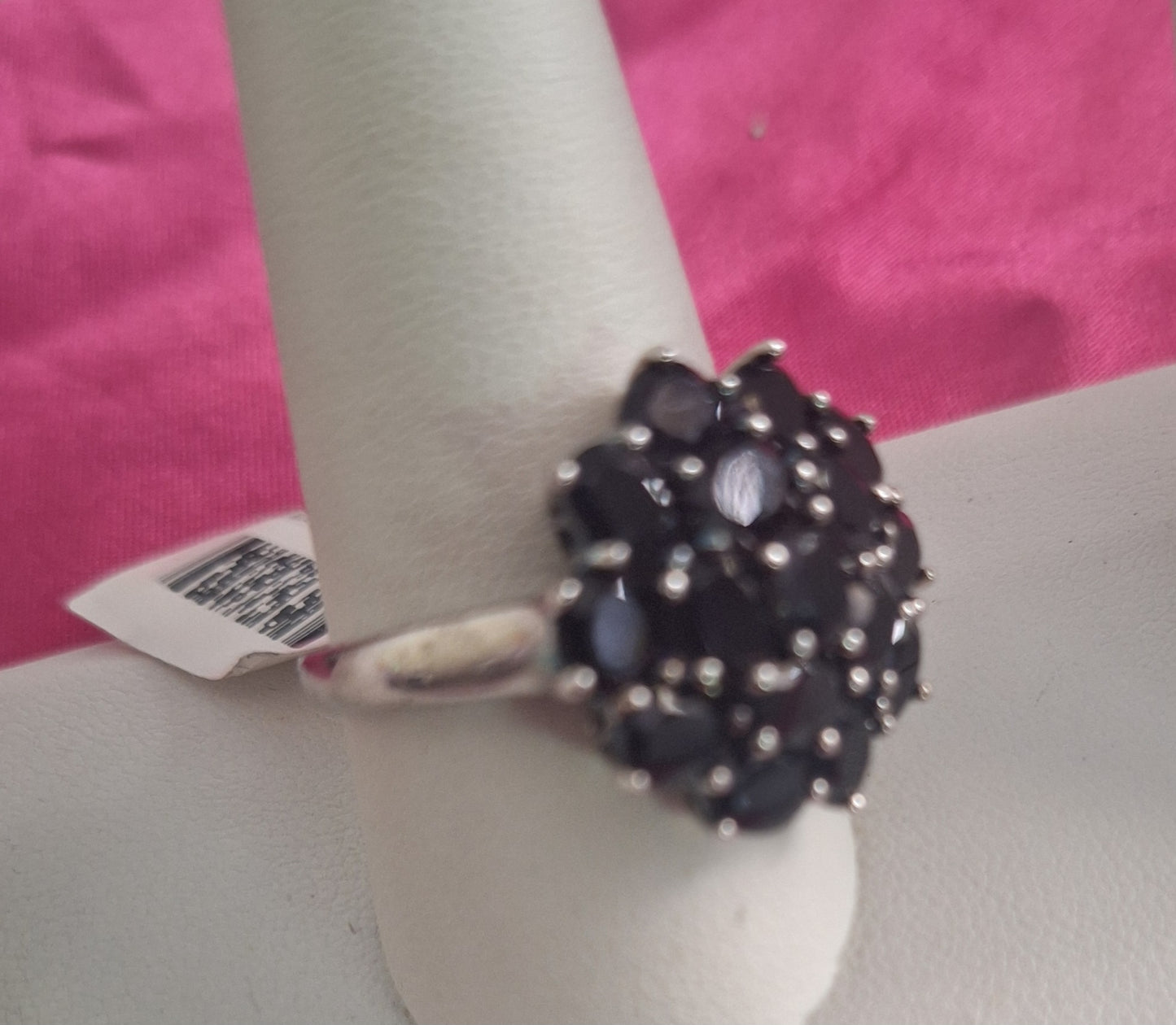 Beautiful Natural Black Spinel Sterling Silver Ring