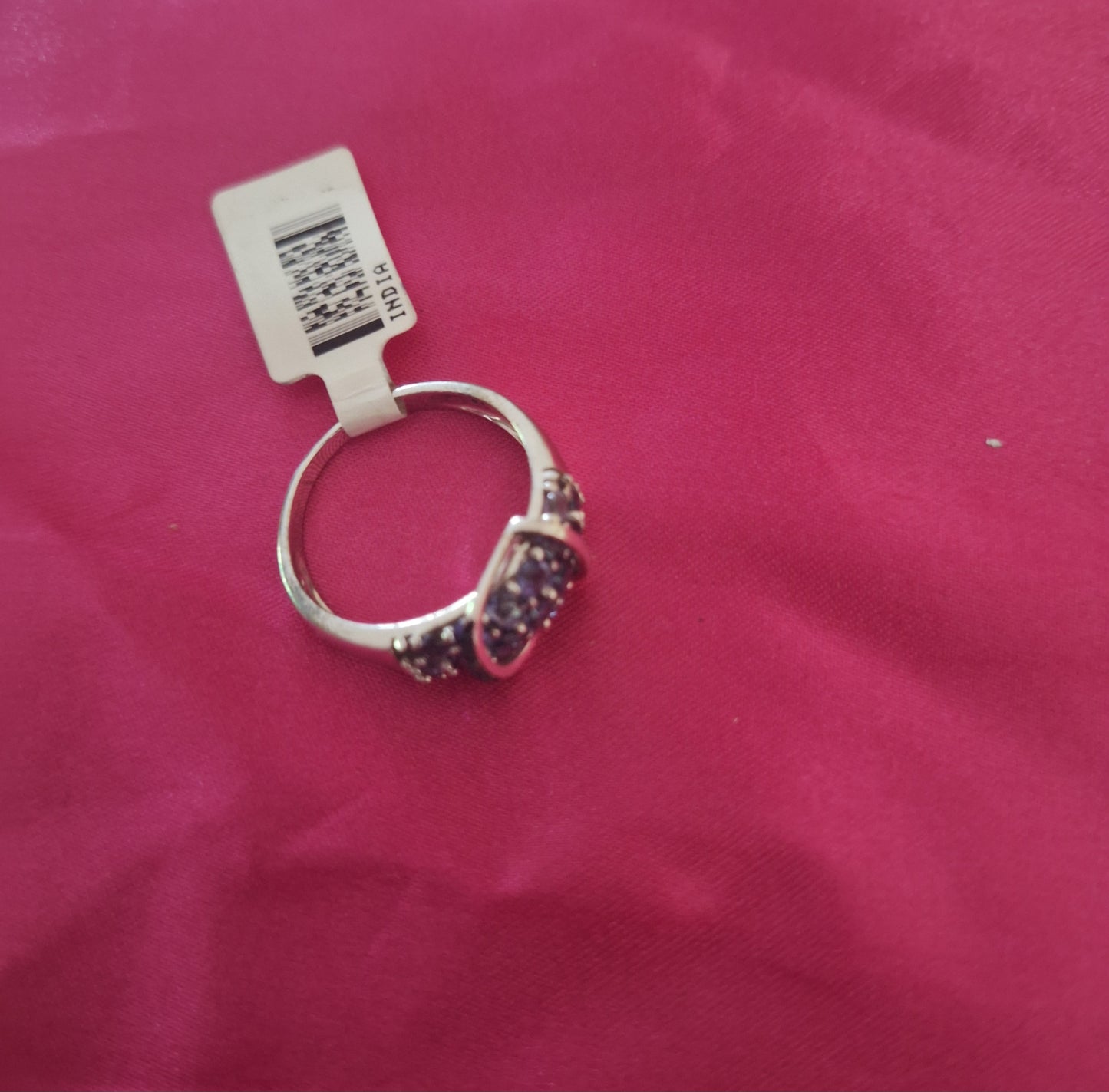 Lolite & Blue Diamond Buckle 925 Sterling Silver Ring