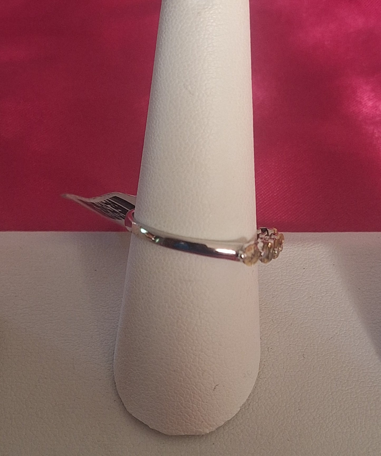 Sterling Silver Round Cut Citrine 5-Stone Ring