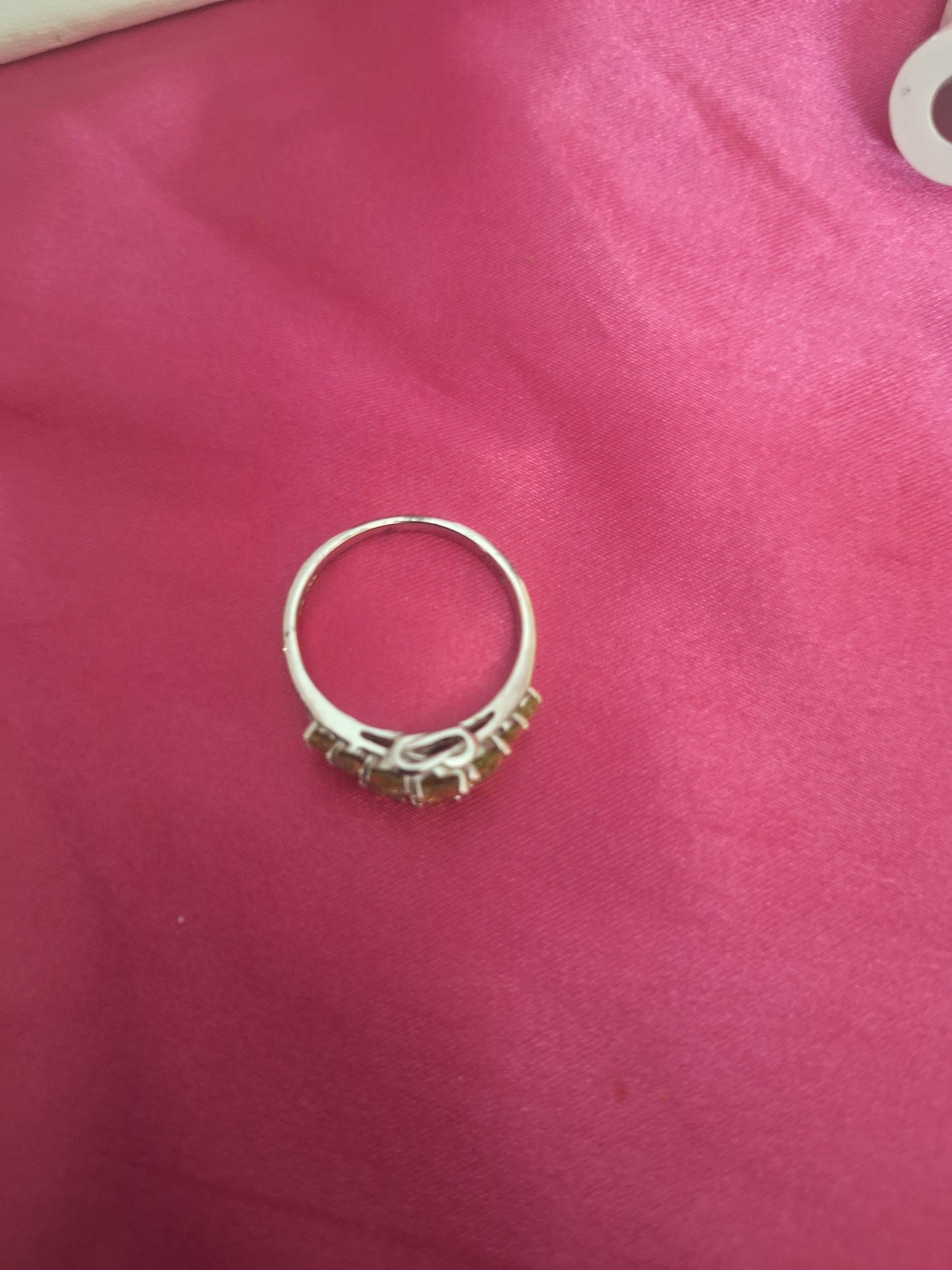 Eternity seven stone peridot band