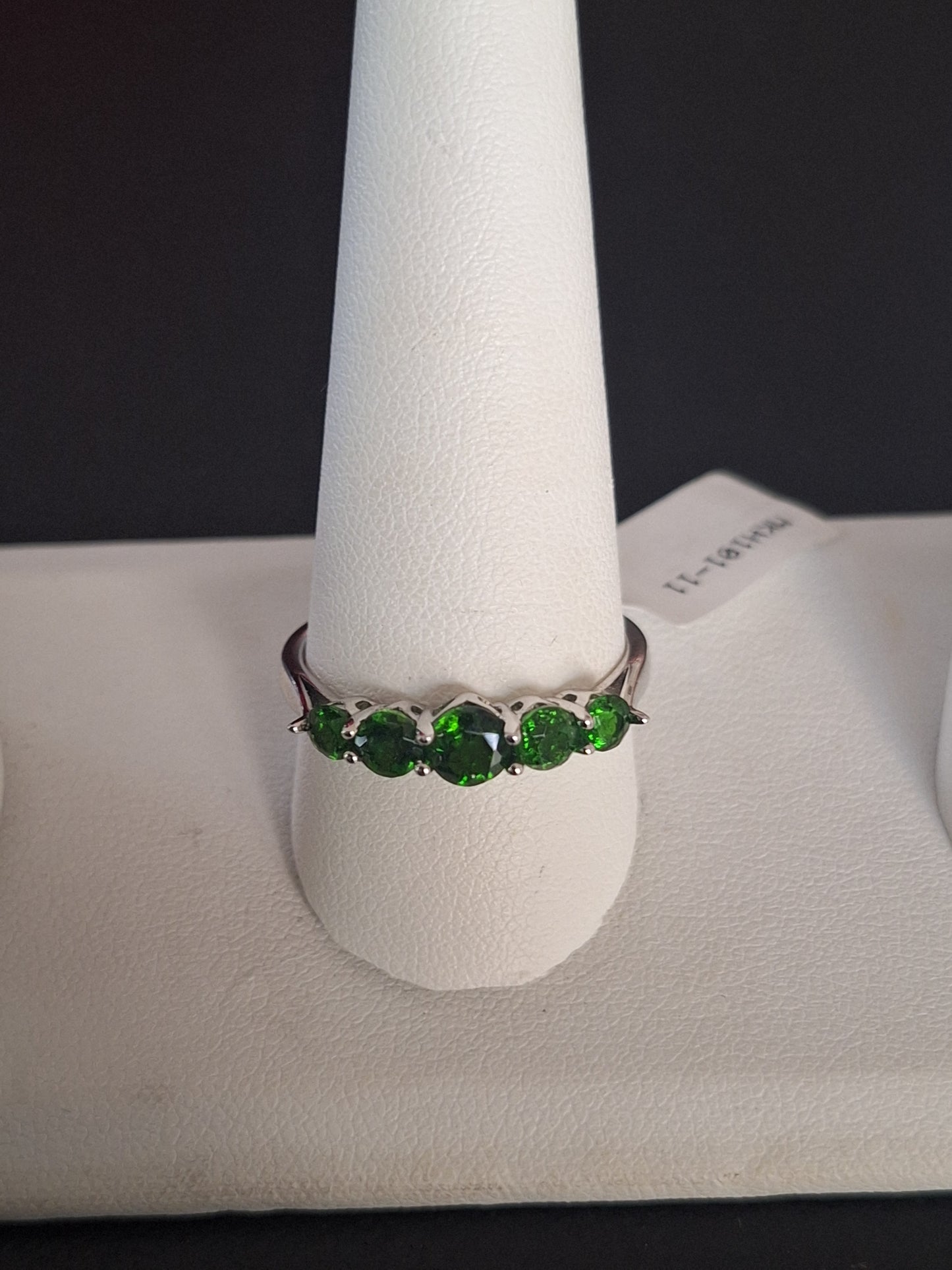 Chrome Diopside 925 Sterling Silver 5 Stone Band Ring