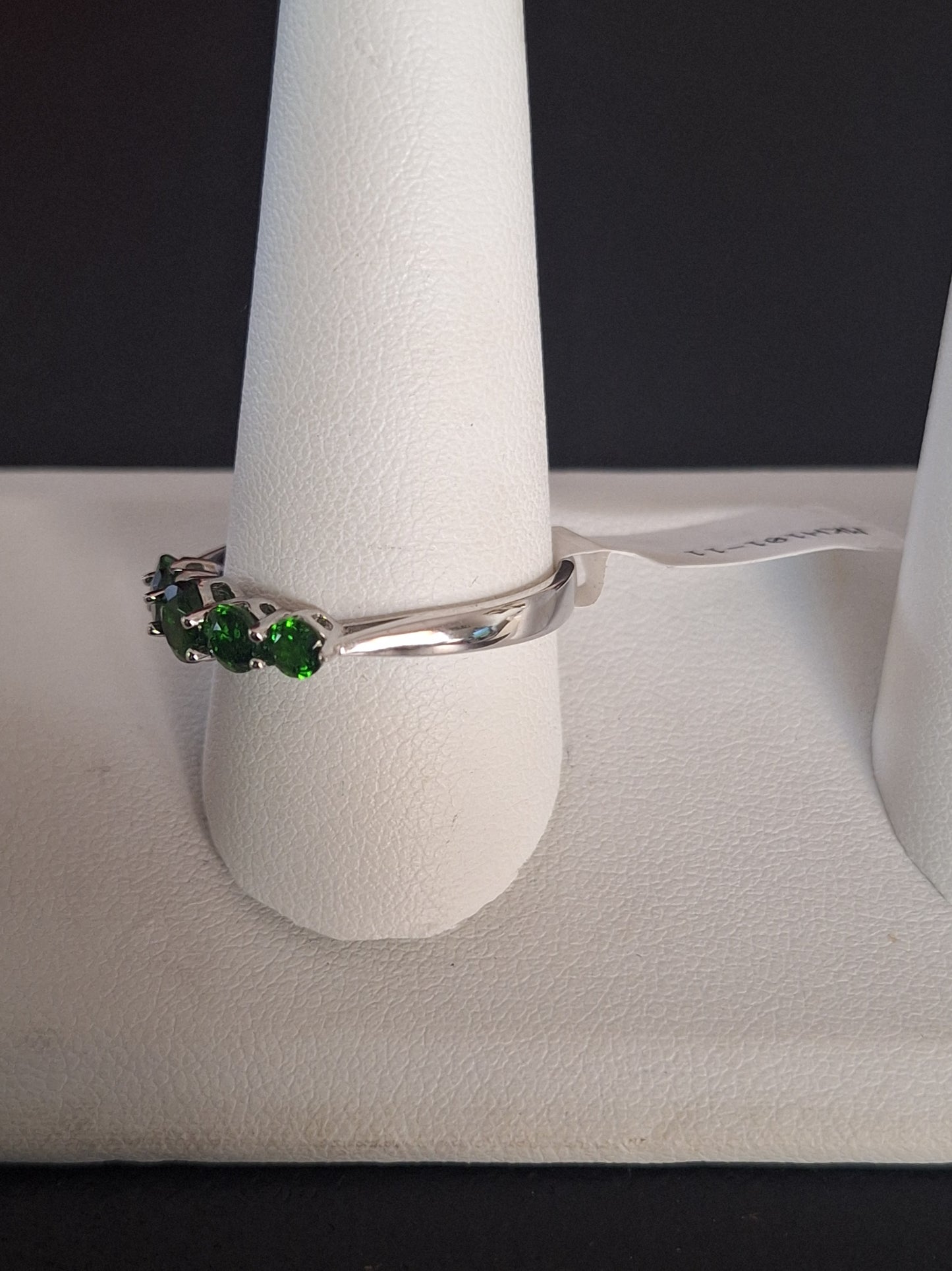 Chrome Diopside 925 Sterling Silver 5 Stone Band Ring