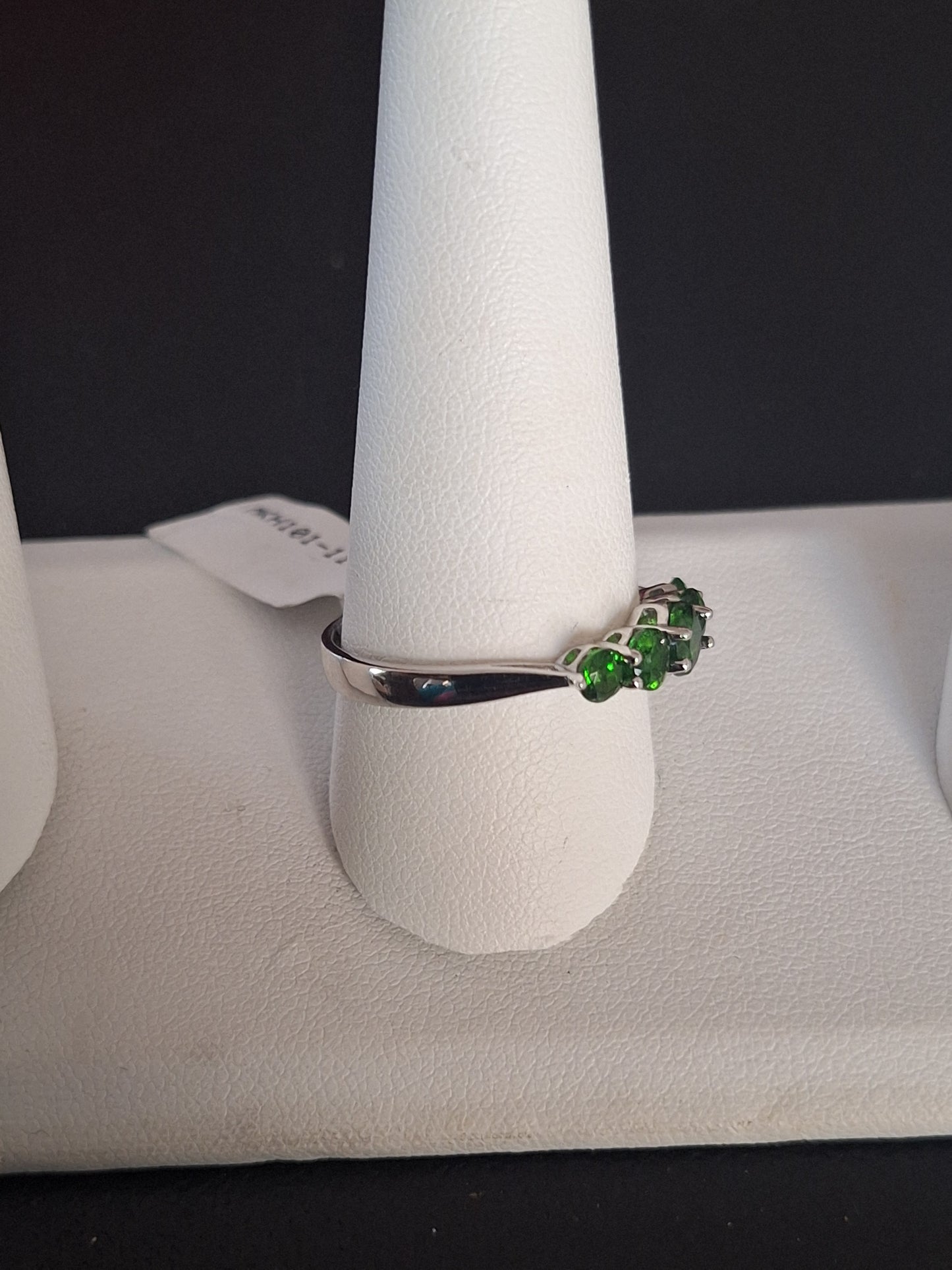 Chrome Diopside 925 Sterling Silver 5 Stone Band Ring
