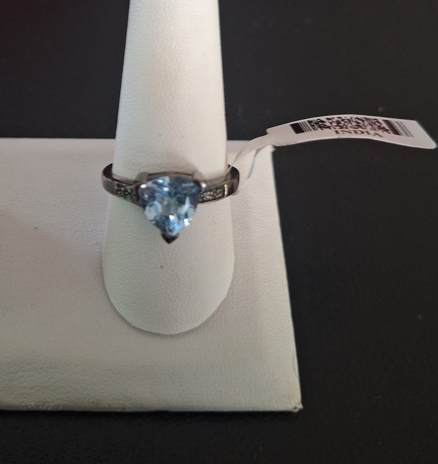 925 Sterling Silver Blue Topaz Ring.