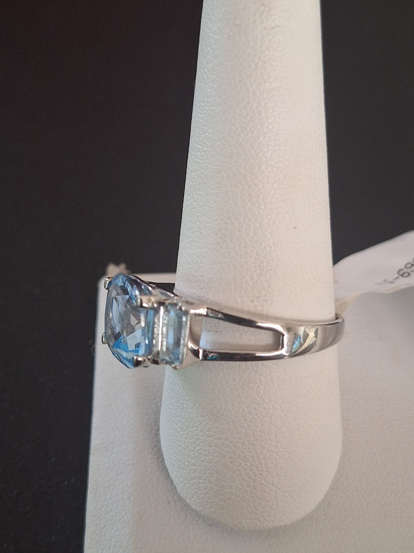 Cushion-Cut Swiss Blue Topaz Ring