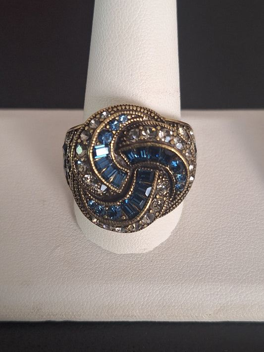 Vintage Heidi Daus French Knot Crystal Ring