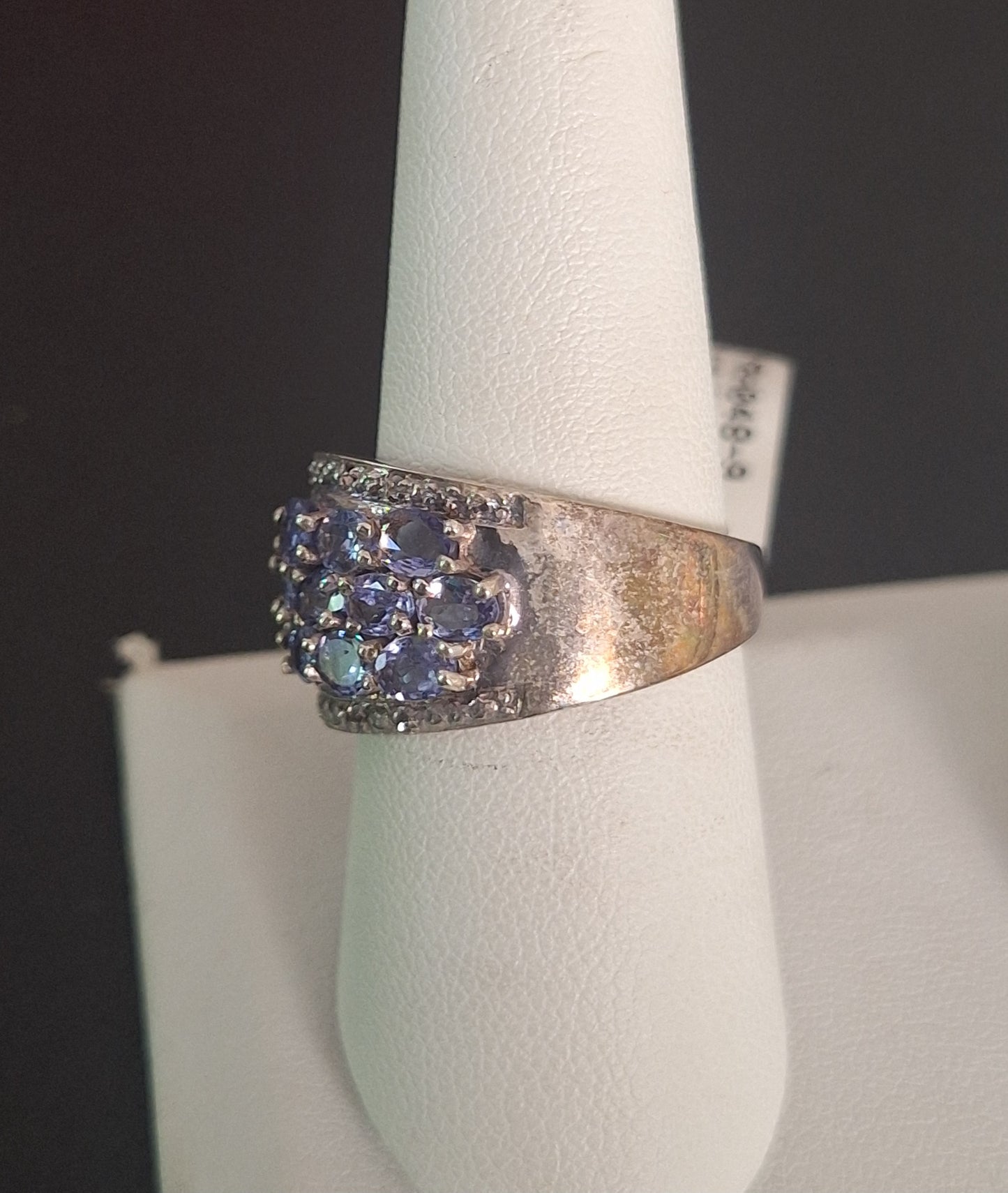 Sterling Silver Tanzanite & White Zircon Ring