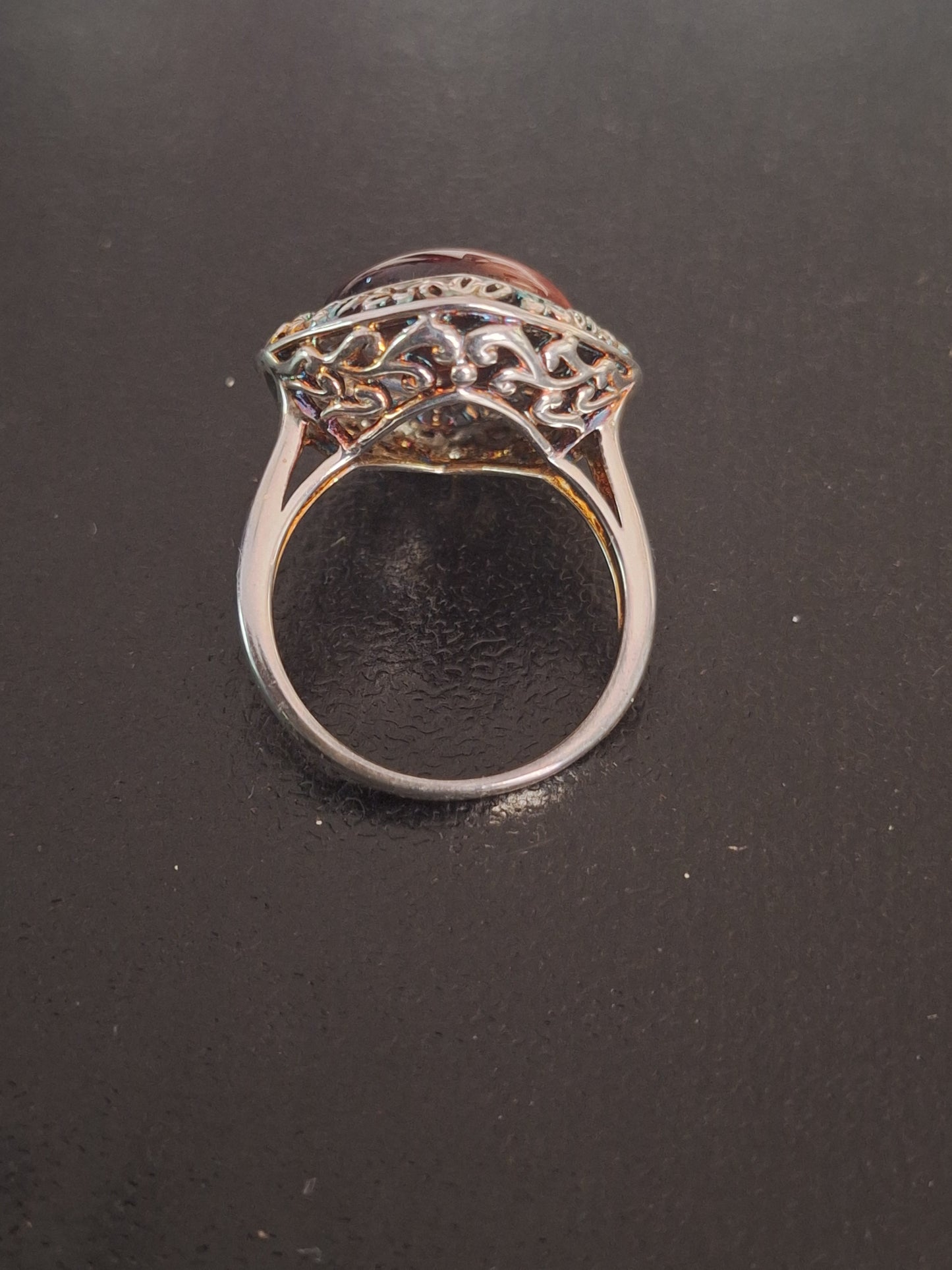 A Sterling Silver Natural Carnelian Gemstone Ring