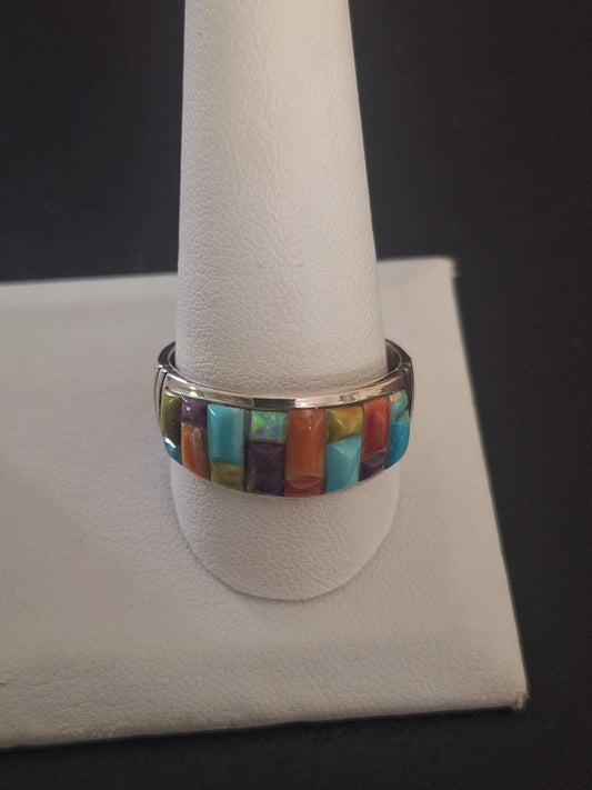 Multi Gemstone 925 Sterling Silver Ring  Turquoise Ring